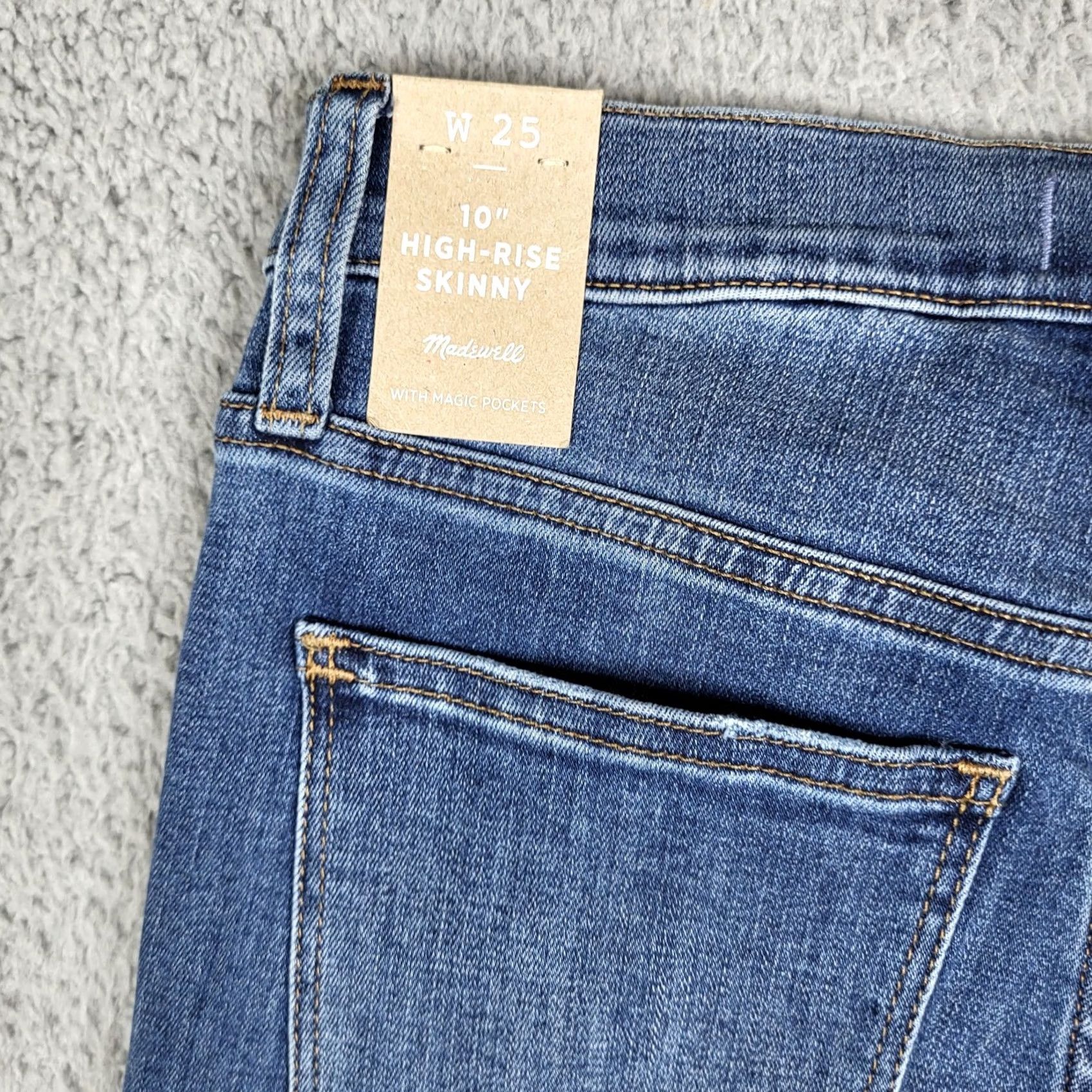 Madewell Madewell Jeans Skinny Denim Blue 10" HIGH-RISE 25 New Womens Regular Size 25 Shirt/Jeans? Size 42" / US 20 - 3 Thumbnail