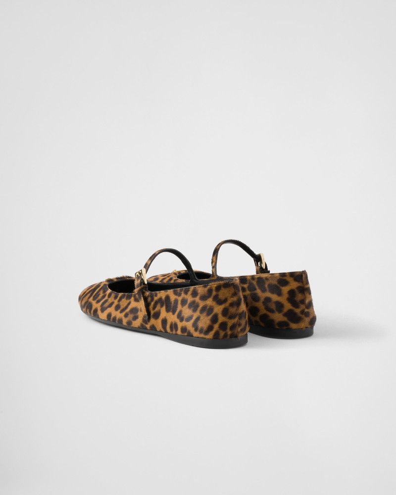 Prada os11x0326 Printed Leather Ballerinas Flats in Leopard Size US 8 / IT 38 - 4 Thumbnail