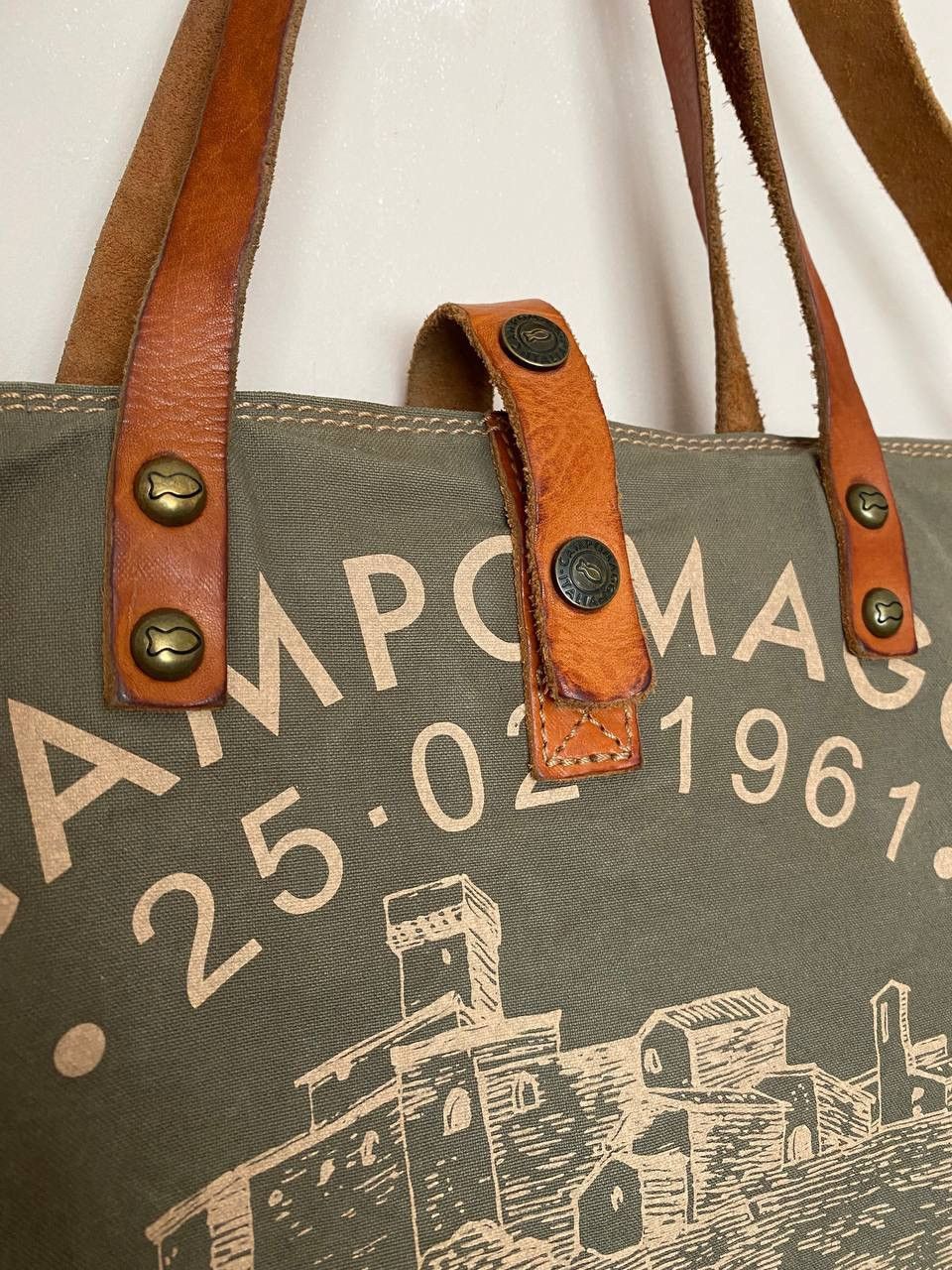 Vintage Campomaggi Teodorano Canvas/Leather Tote Shoulder Bag Size ONE SIZE - 2 Thumbnail