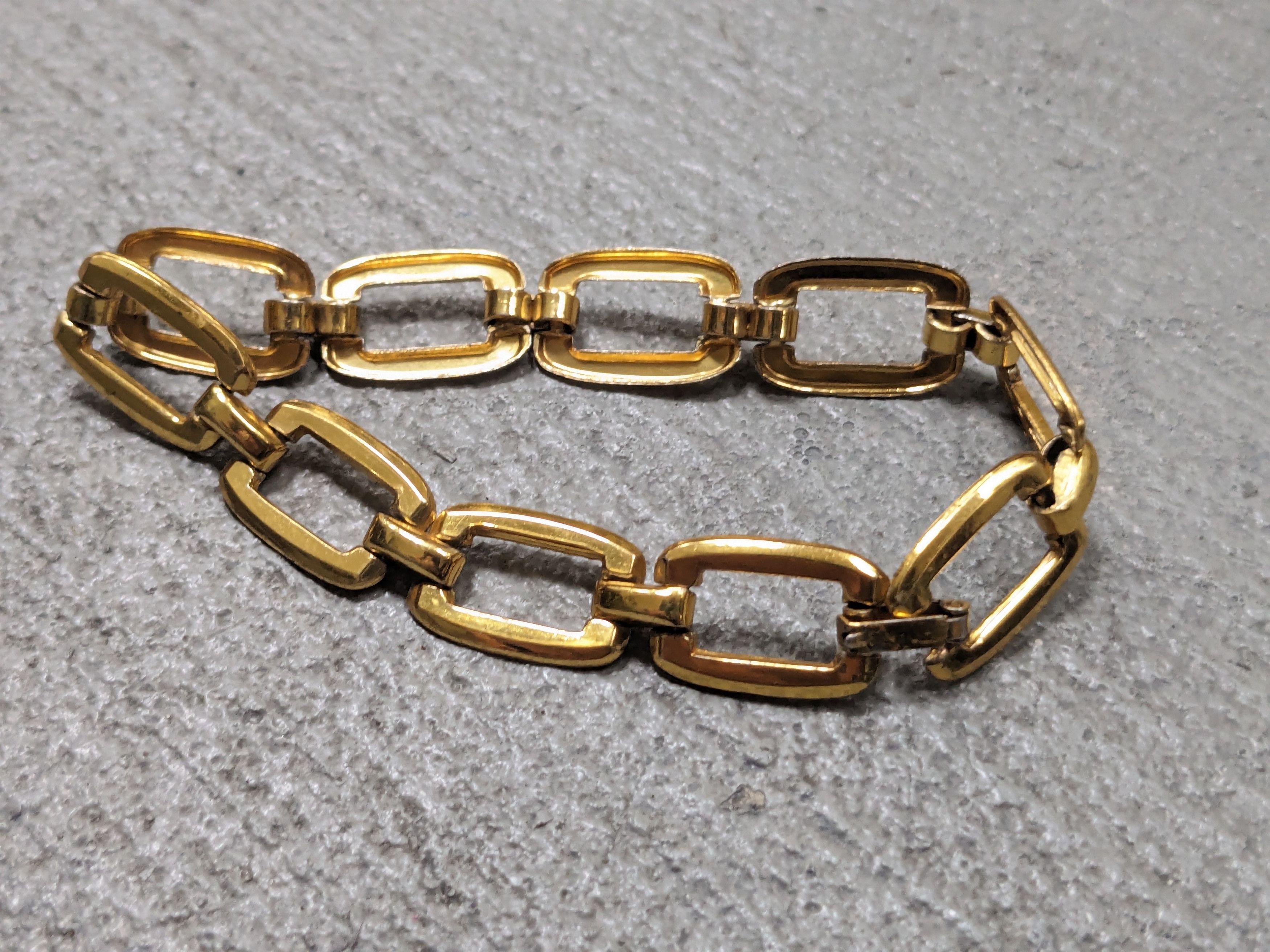 Jewelry × Vintage Vintage Sterling Silver Bracelet Gold Plated 7.25" Size ONE SIZE - 4 Thumbnail