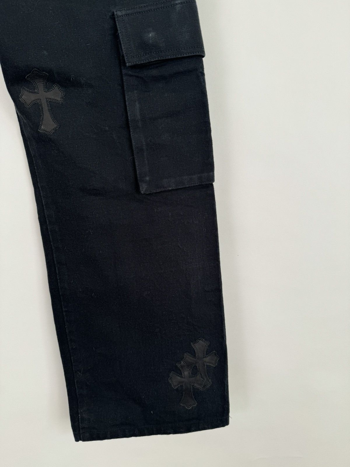 Chrome Hearts 🚭1/1 Vintage VIP Custom🚭 20 Silver Cargo Black Red Cross Size US 33 - 9 Thumbnail