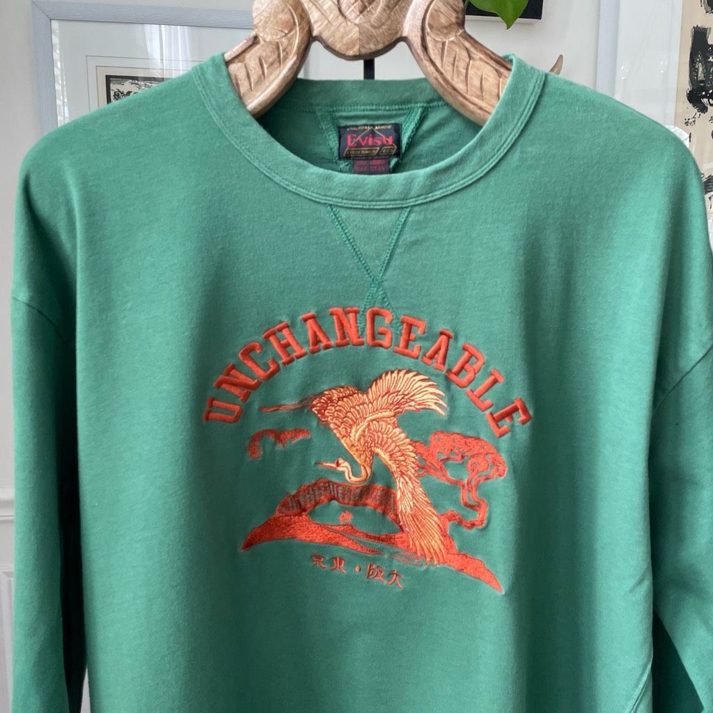 Evisu Evisu Men's T-shirt Green Long Sleeve Unchangeable White Her Size US XXL / EU 58 / 5 - 1 Thumbnail