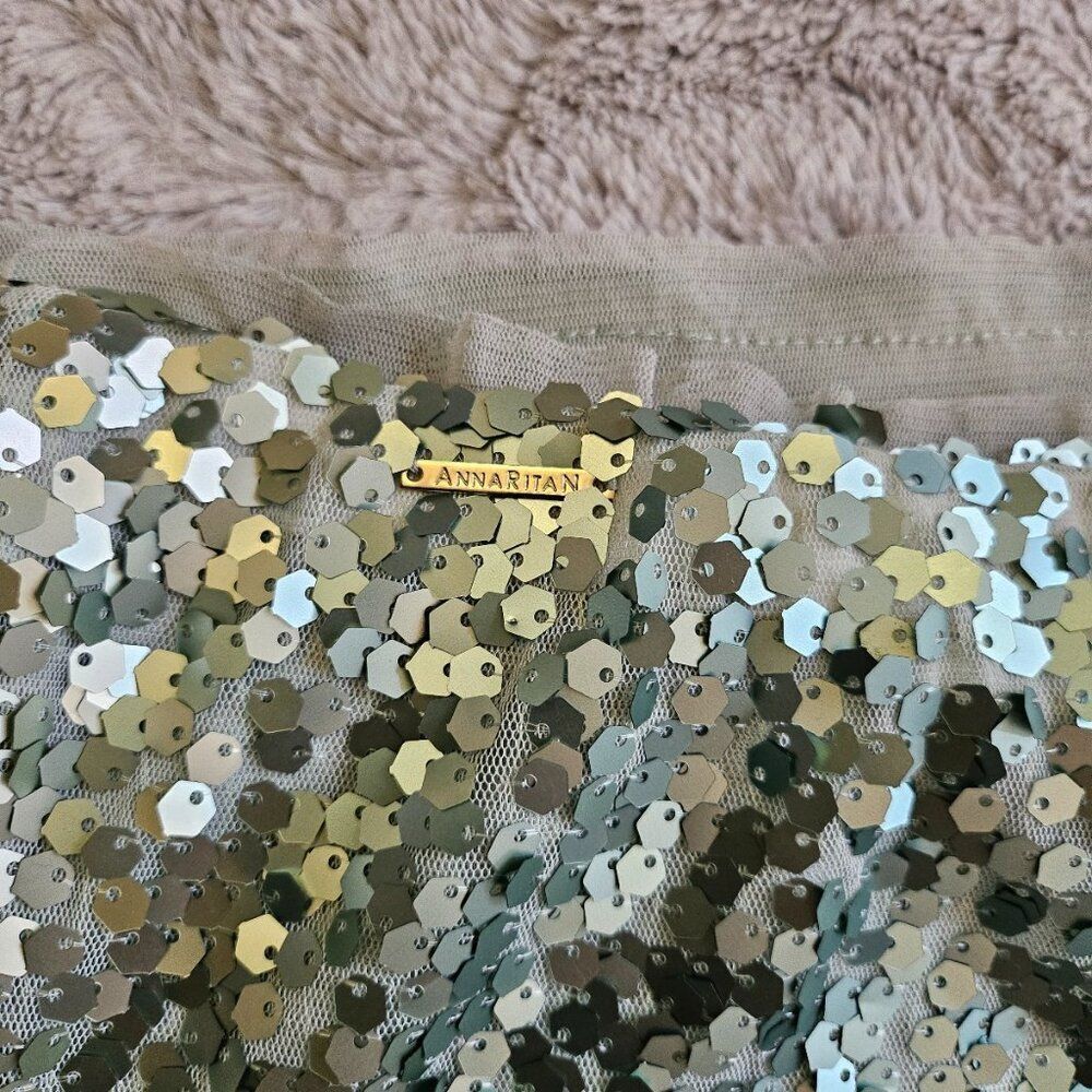Anna Molinari Annarita N Seafoam Green Sequin Strapless Dress Small Size S / US 4 / IT 40 - 8 Thumbnail