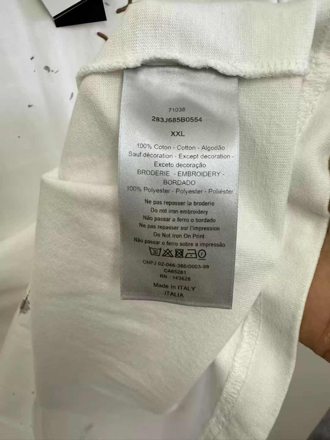 Dior DIOR x TRAVIS White Embroidered Splatter Tee Size US XXL / EU 58 / 5 - 3 Thumbnail