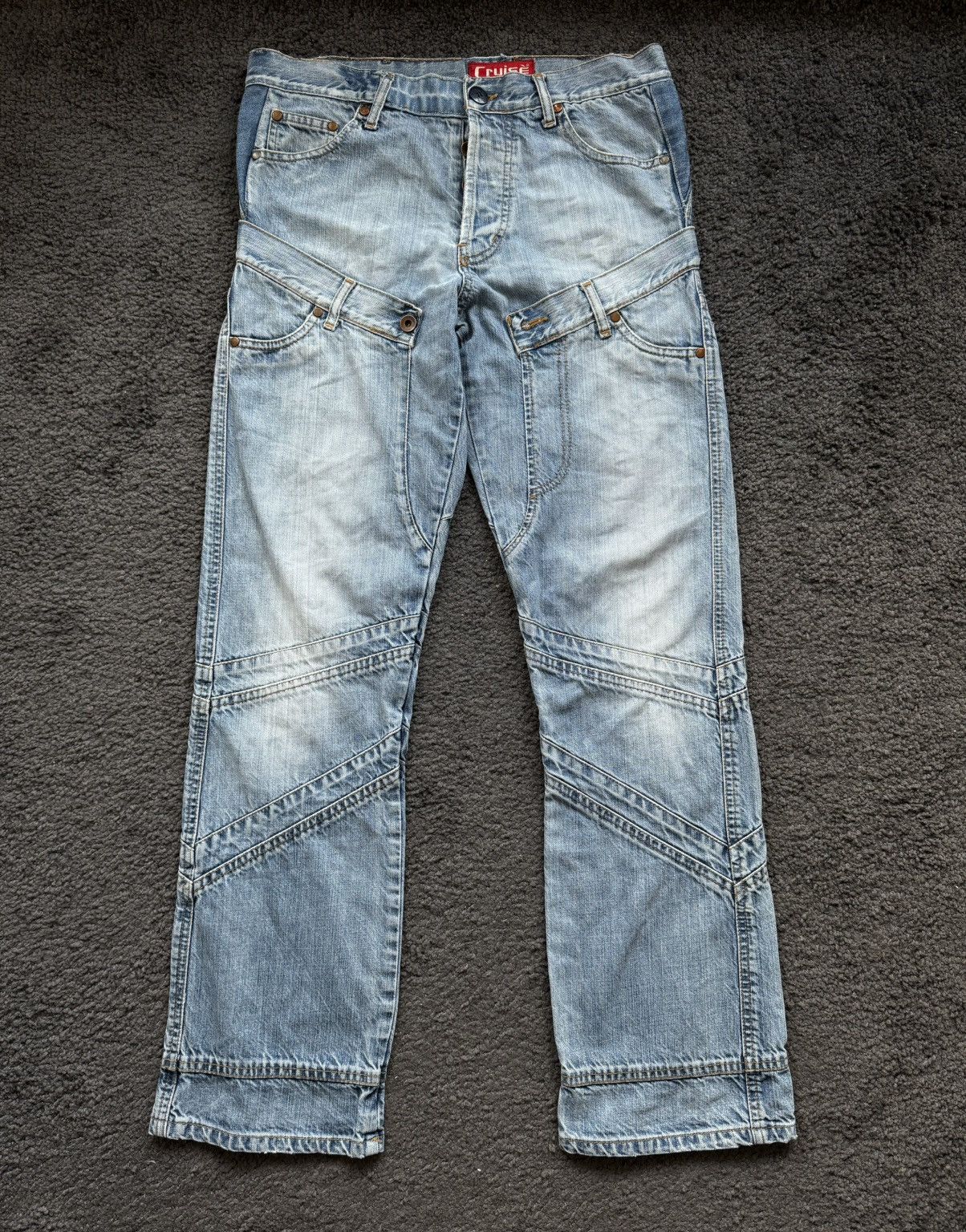 Japanese Brand × Vintage Double waist vintage denim pants Size US 30 / EU 46 - 2 Thumbnail
