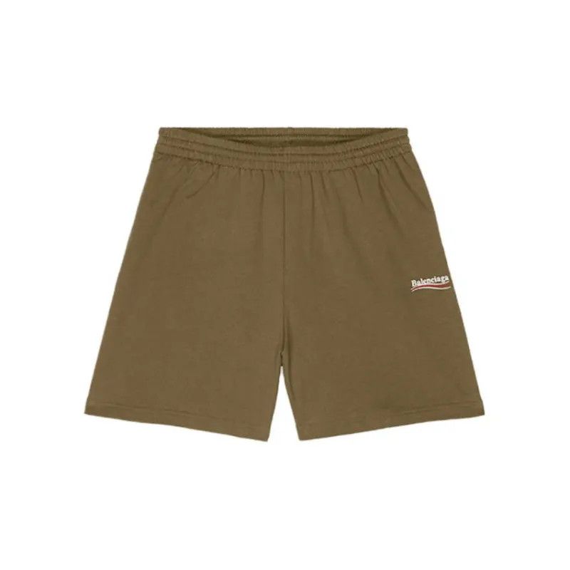 Balenciaga o1w1db10325 Political Campaign Sweat Shorts in Brown Size US 34 / EU 50 - 1 Thumbnail