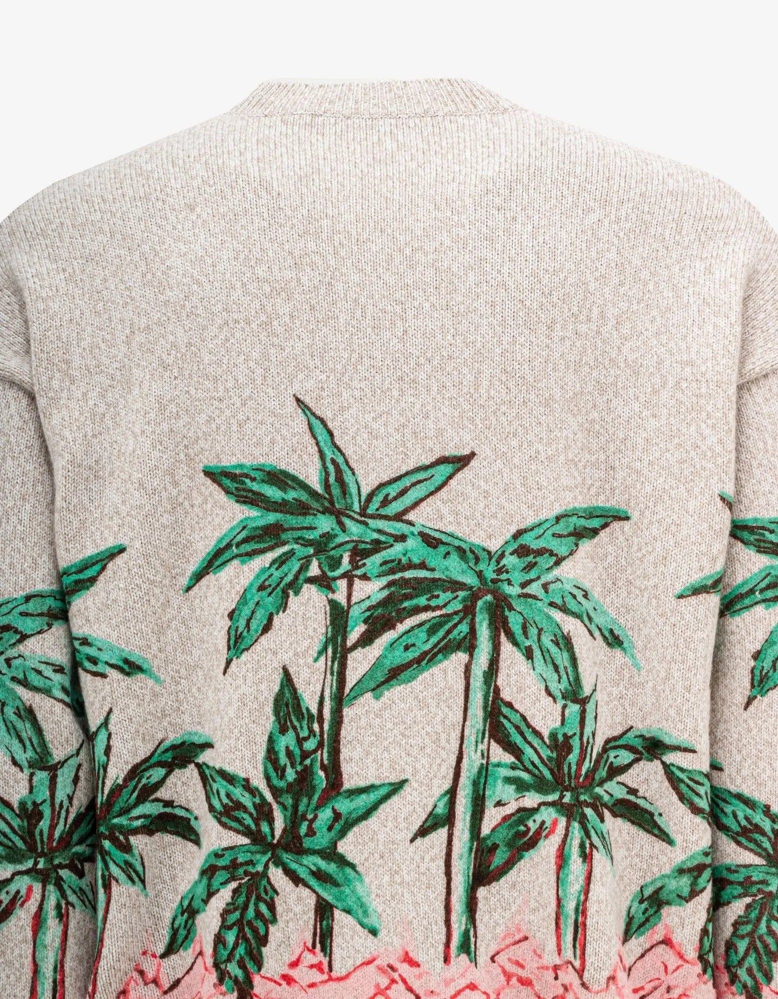 Palm Angels Palm Angels Cream Palms Row Printed Sweater Size US XL / EU 56 / 4 - 4 Thumbnail