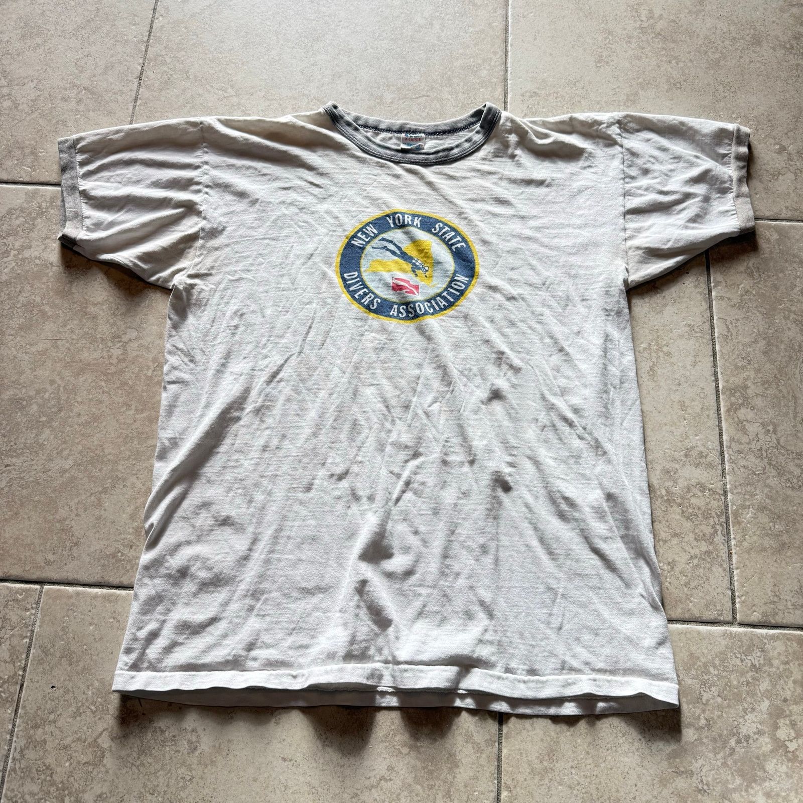 Champion 1980s Champion New York State Divers Association ringer tee Size US XL / EU 56 / 4 - 1 Thumbnail