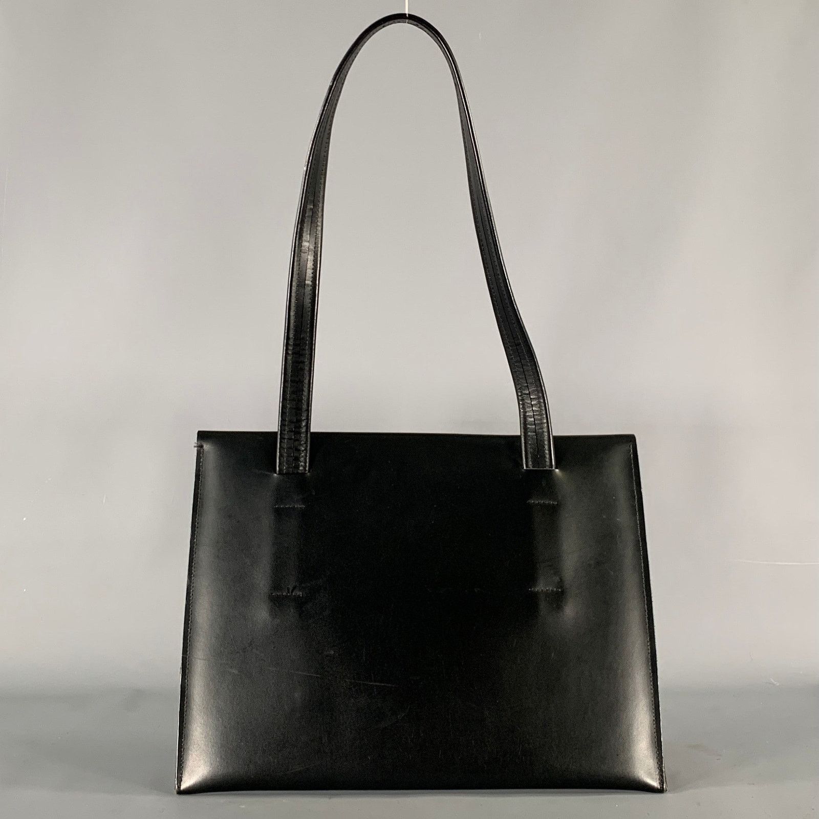 Vintage VINTAGE Black Orange Leather Shoulder Bag Size ONE SIZE - 2 Thumbnail