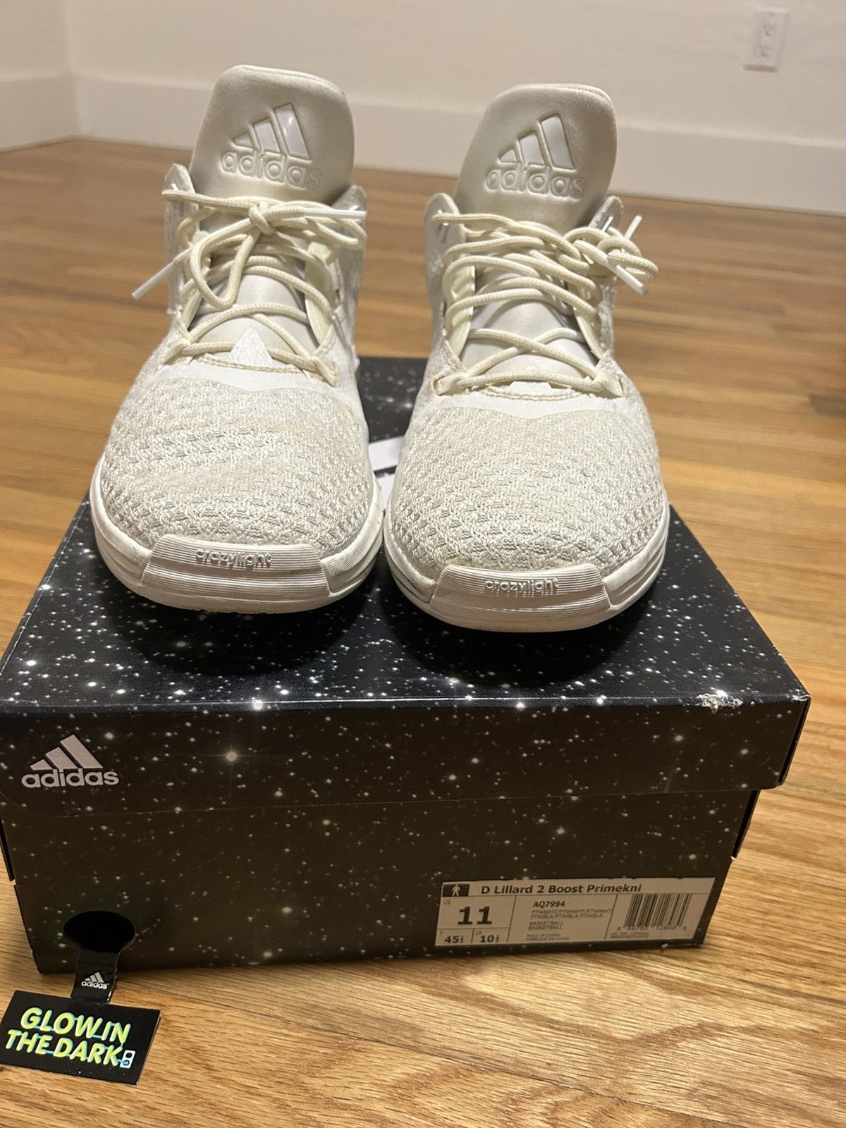 Adidas D Lillard 2 Boost Primeknit Glow in the Dark size 11 Size US 11 / EU 44 - 4 Thumbnail