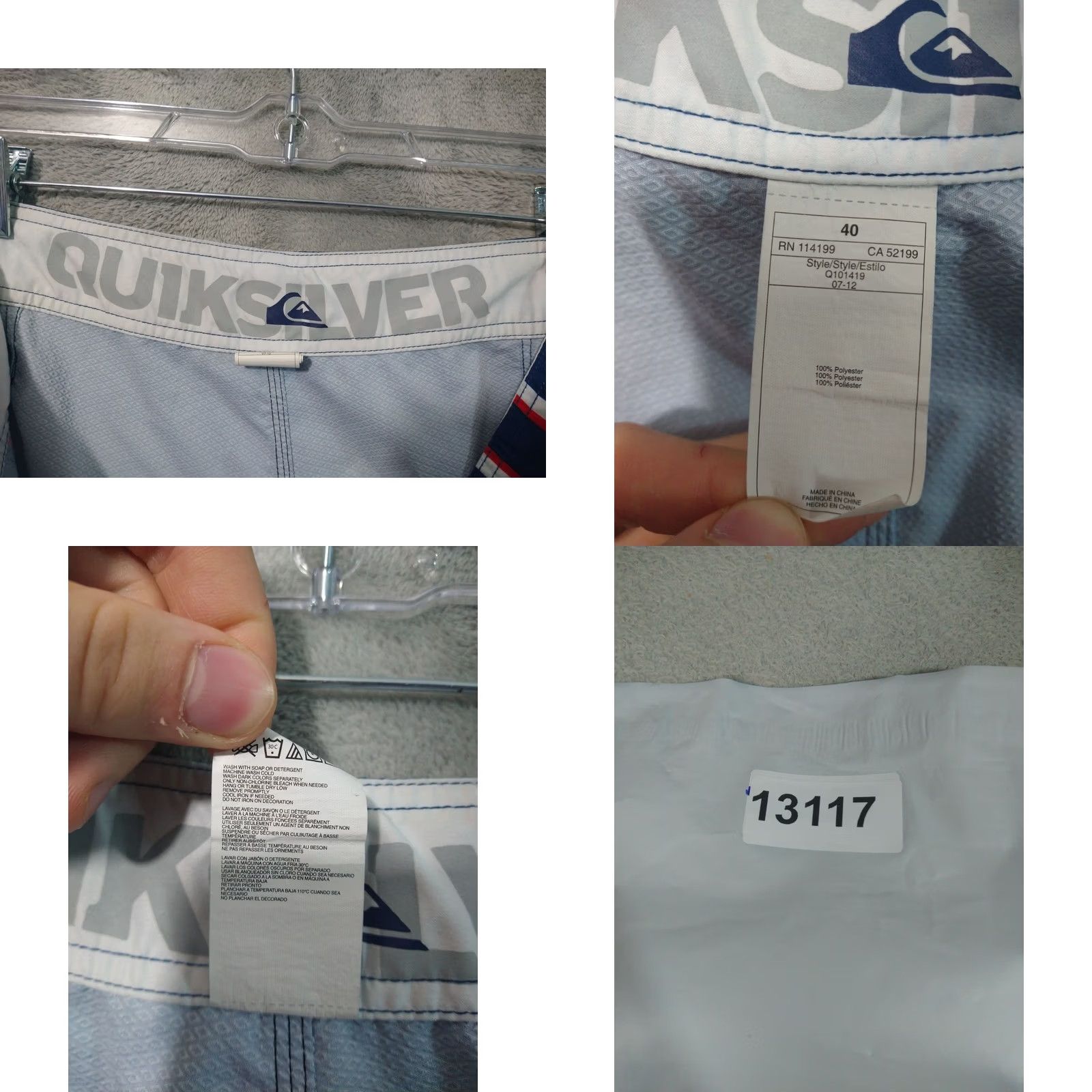 Quiksilver Quiksilver Shorts Mens 40 Blue New England Patriots Board Swim Trunks Surf Bottoms Surfing Men Blue 40 Board Shorts Pockets Drawstring Size US 40 / EU 56 - 8 Thumbnail