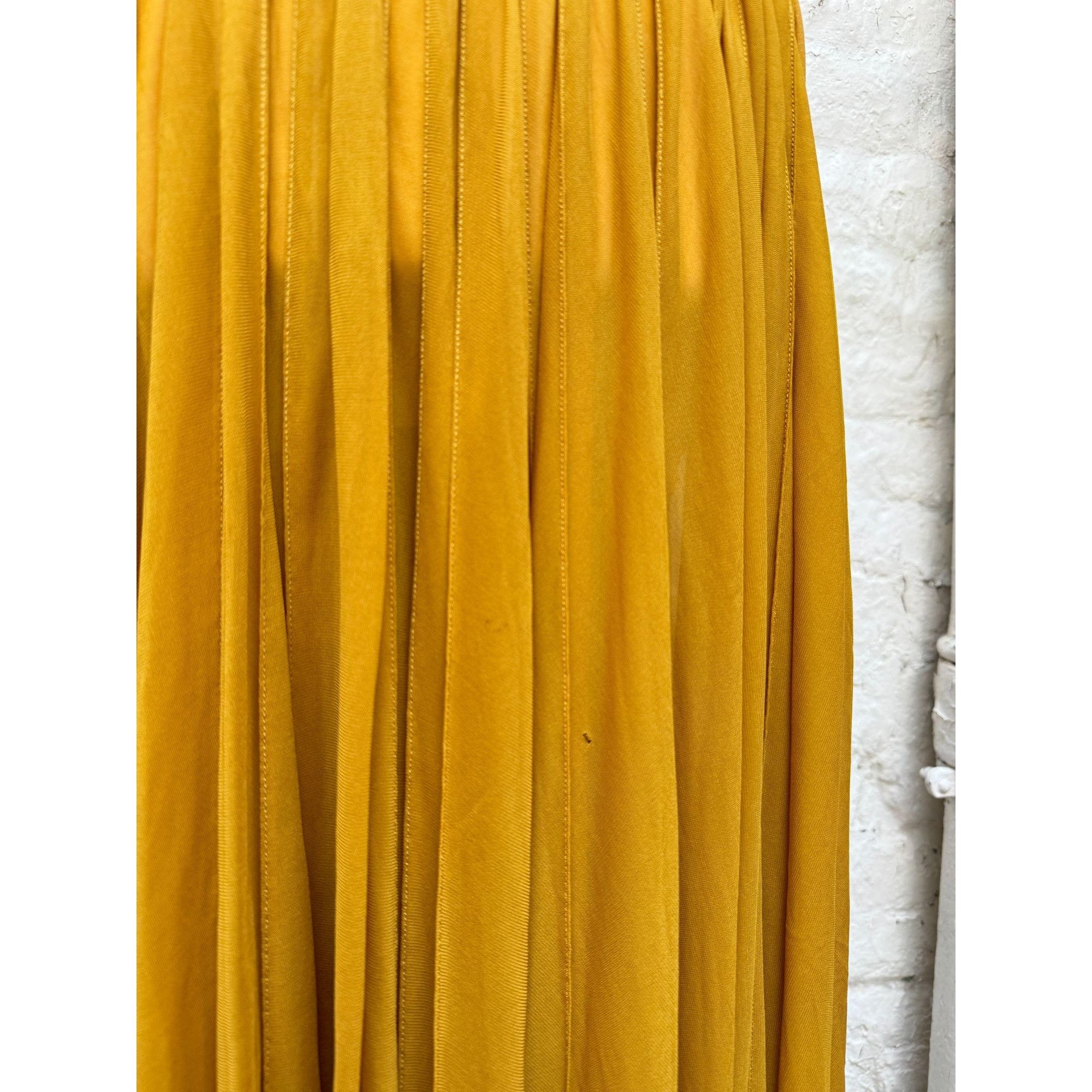 Celine Phoebe Philo Yellow High-Neck Pleated Maxi Dress Size M / US 6-8 / IT 42-44 - 5 Thumbnail