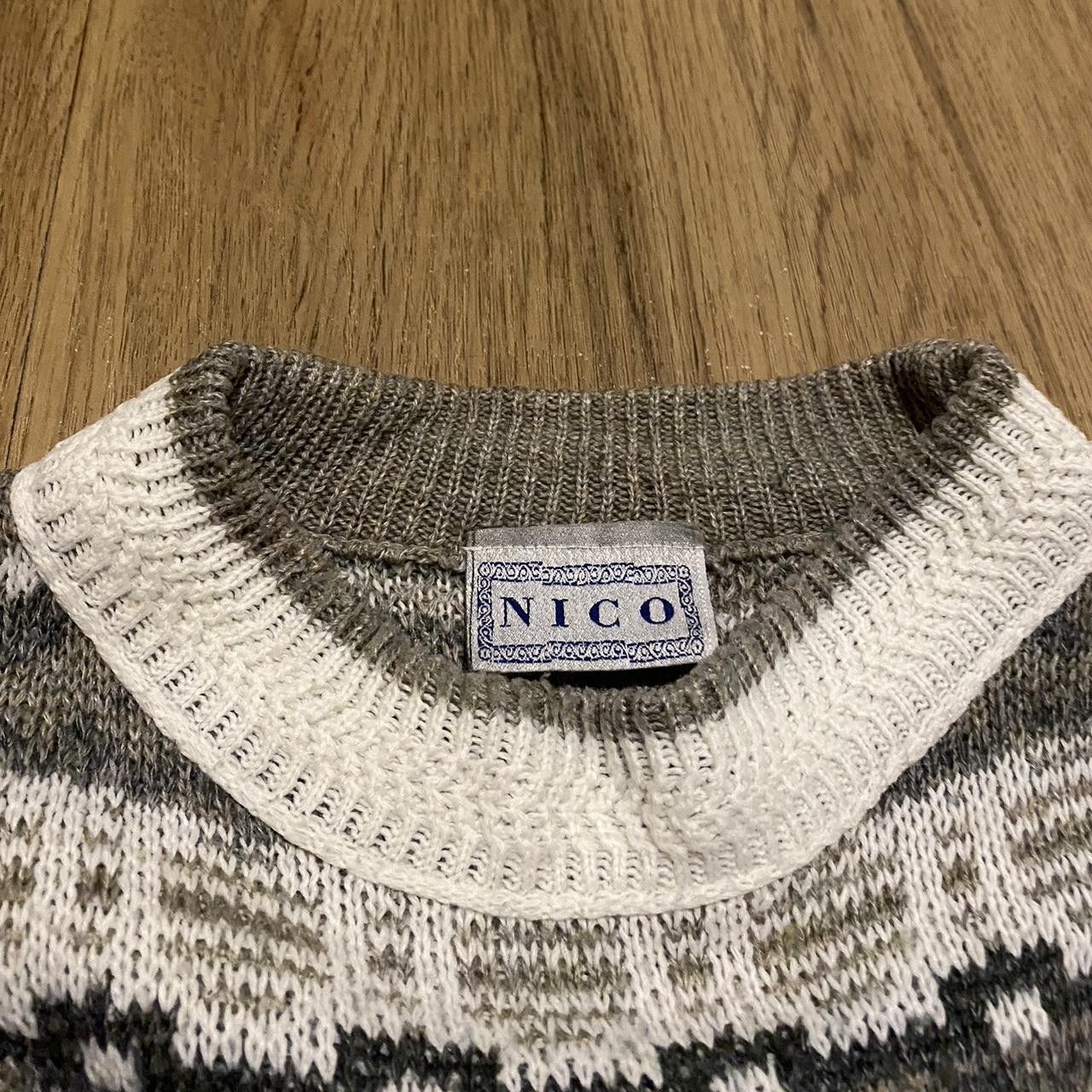 Other Green and white vintage 90s knit sweater knitwear Size US S / EU 44-46 / 1 - 4 Thumbnail