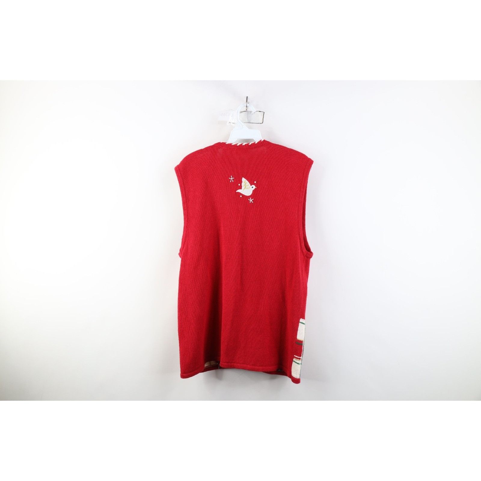 Vintage Vintage 90s Christmas Tree Dove Cardigan Sweater Vest Size L / US 10 / IT 46 - 11 Thumbnail