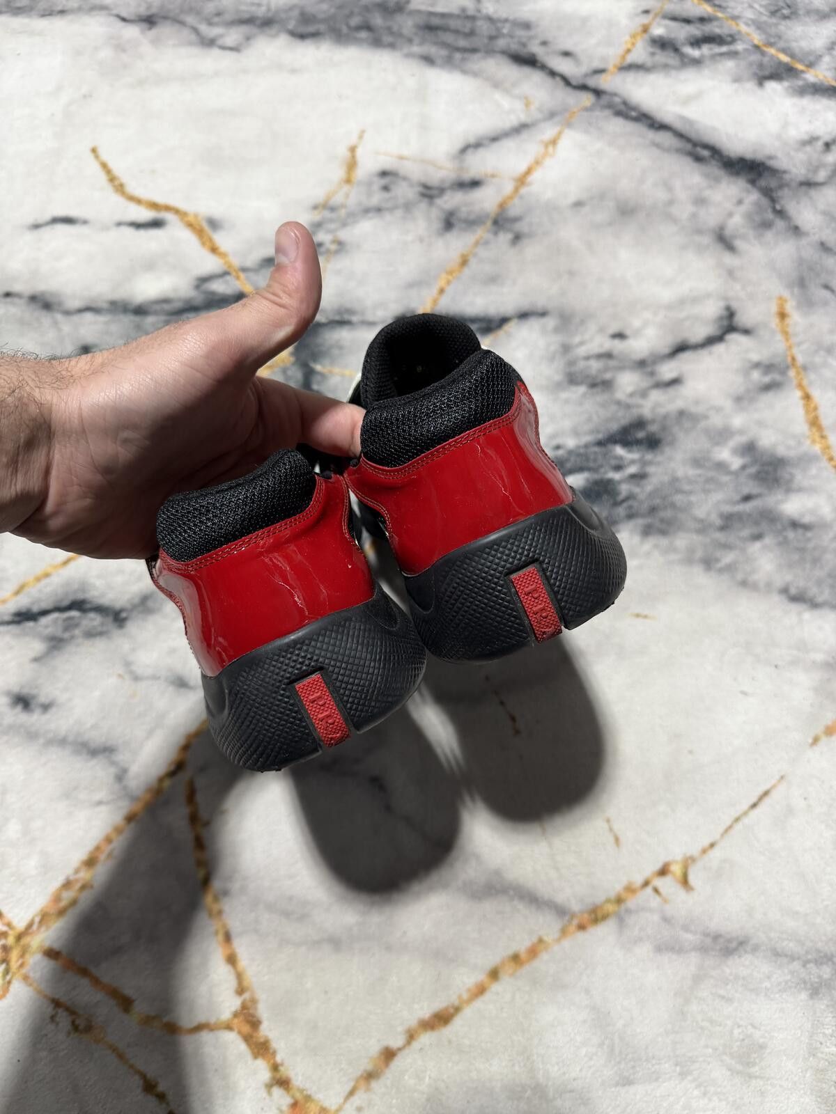 Prada Prada Americas Cup White Red Heel Patent Leather - Sz9.5US Size US 9.5 / EU 42-43 - 3 Thumbnail