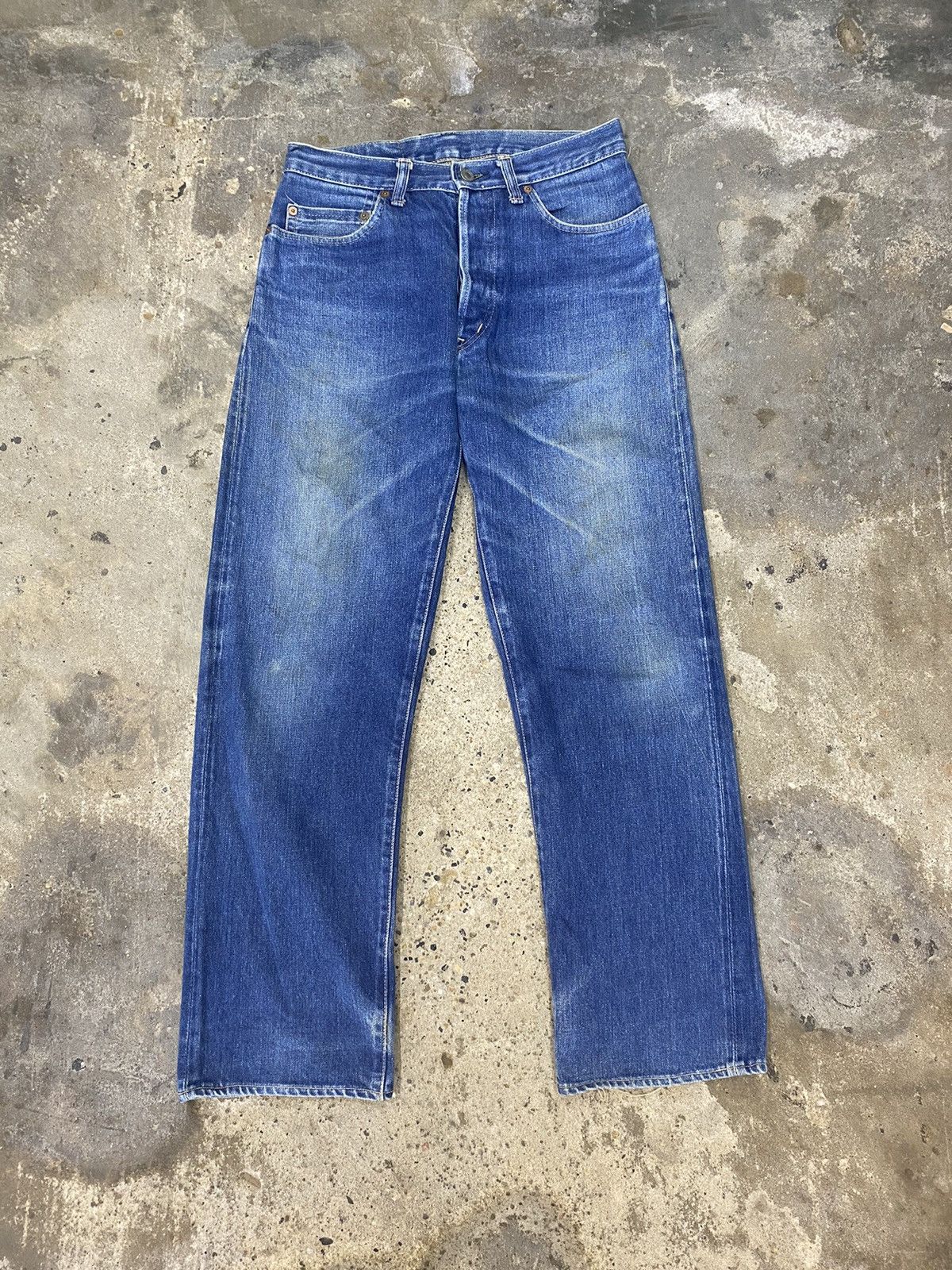 Japanese Brand × Vintage HR iron selvegde blue jeans wash japanese brand Size US 29 - 1 Thumbnail