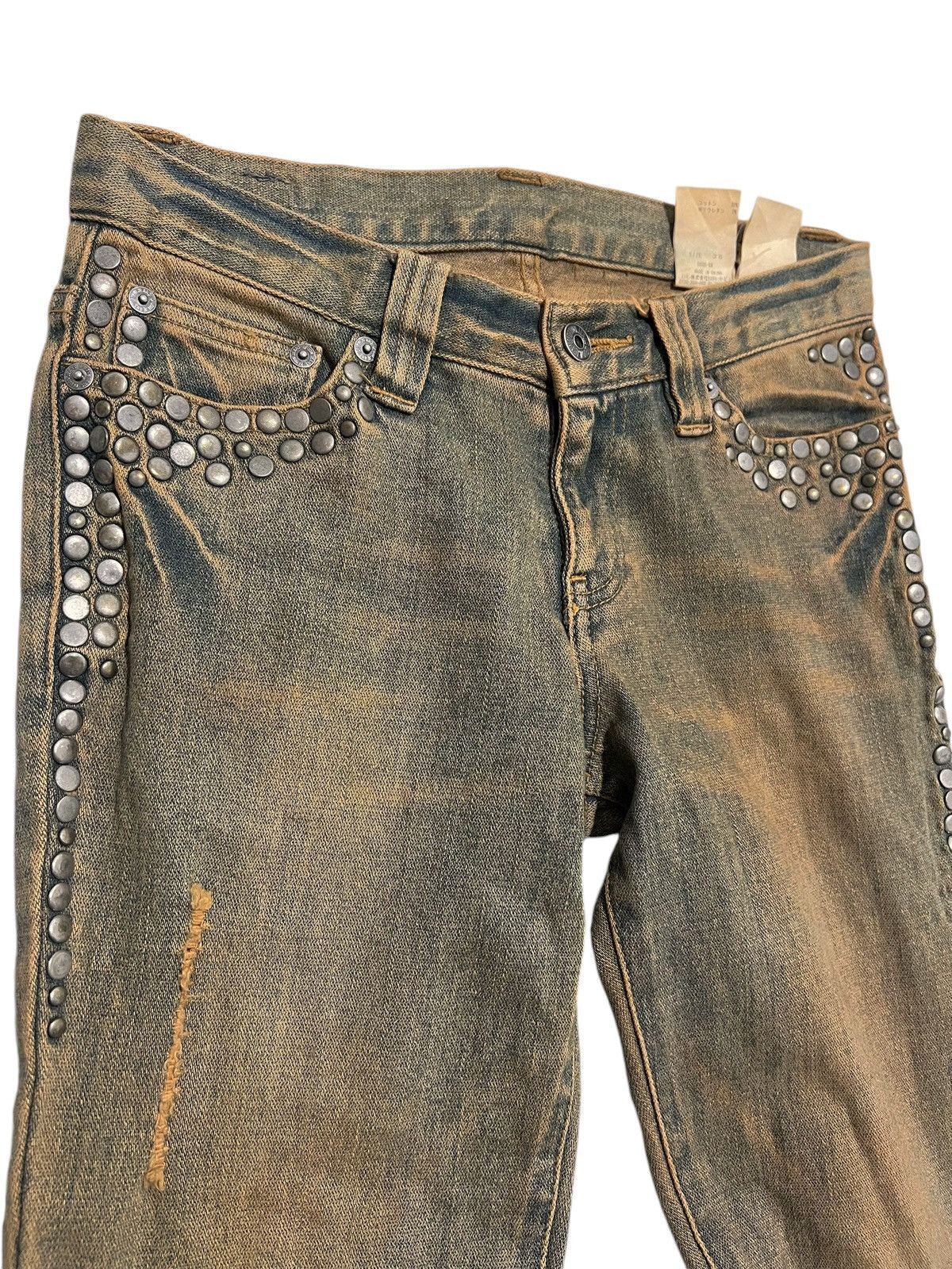 If Six Was Nine × Japanese Brand × Le Grande Bleu (L.G.B.) Ofuon studed mudwash denim Low Rise Flare Jeans Size US 27 - 5 Thumbnail