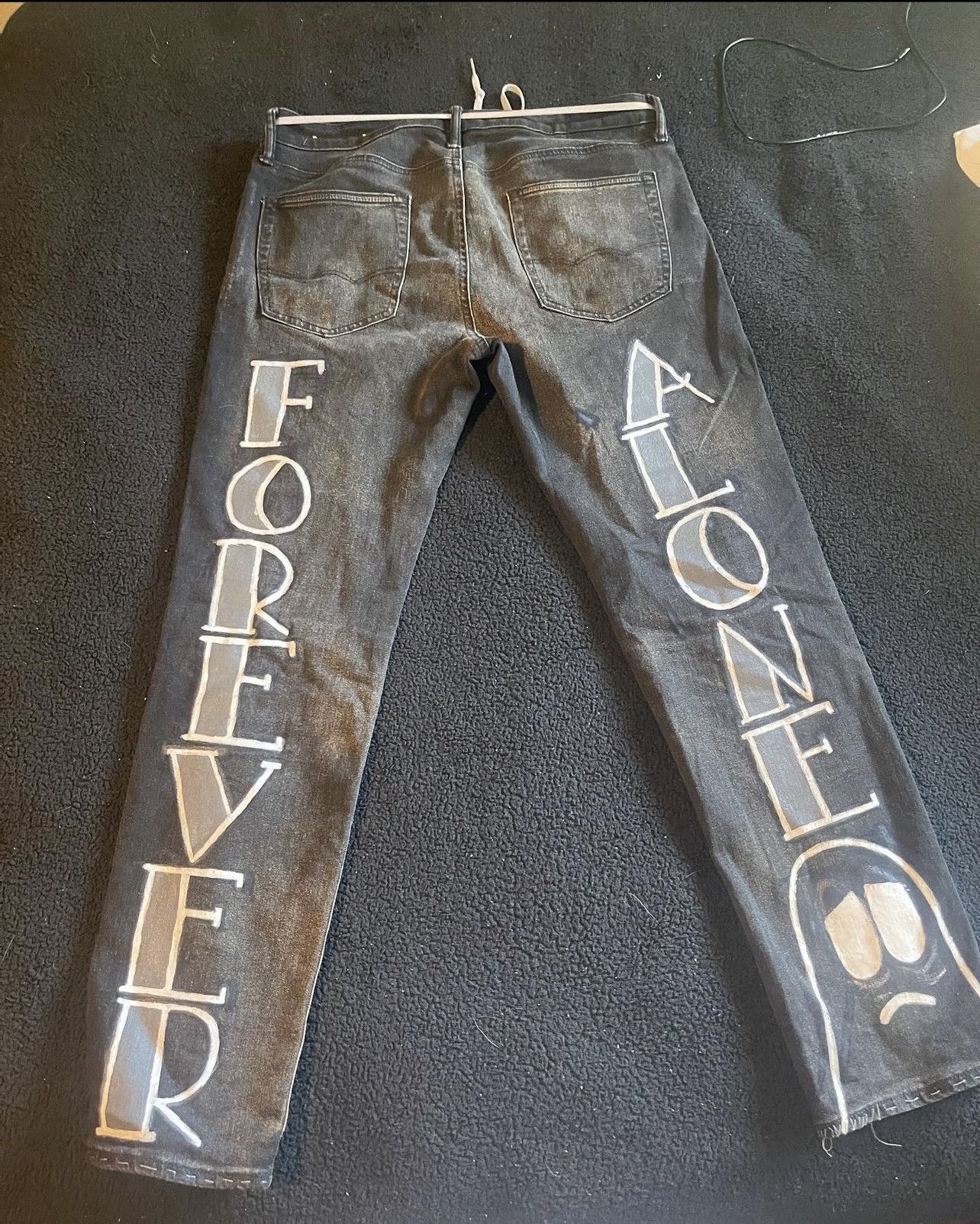 Other Custom handmade painted punk streetwear jeans 1of1 Size US 33 - 1 Thumbnail