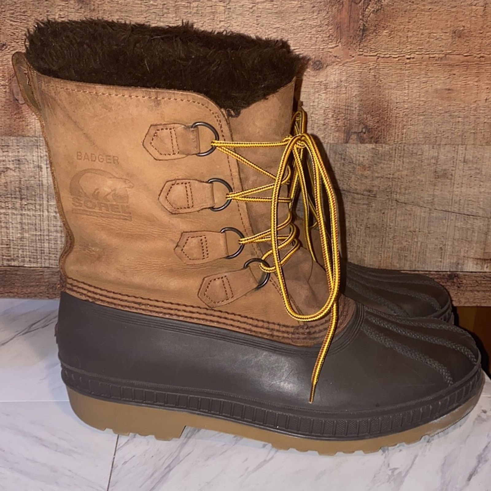SOREL Sorel Badger Men's Leather Wool Winter Snow Boots Size 10 Size US 10 / EU 43 - 2 Thumbnail