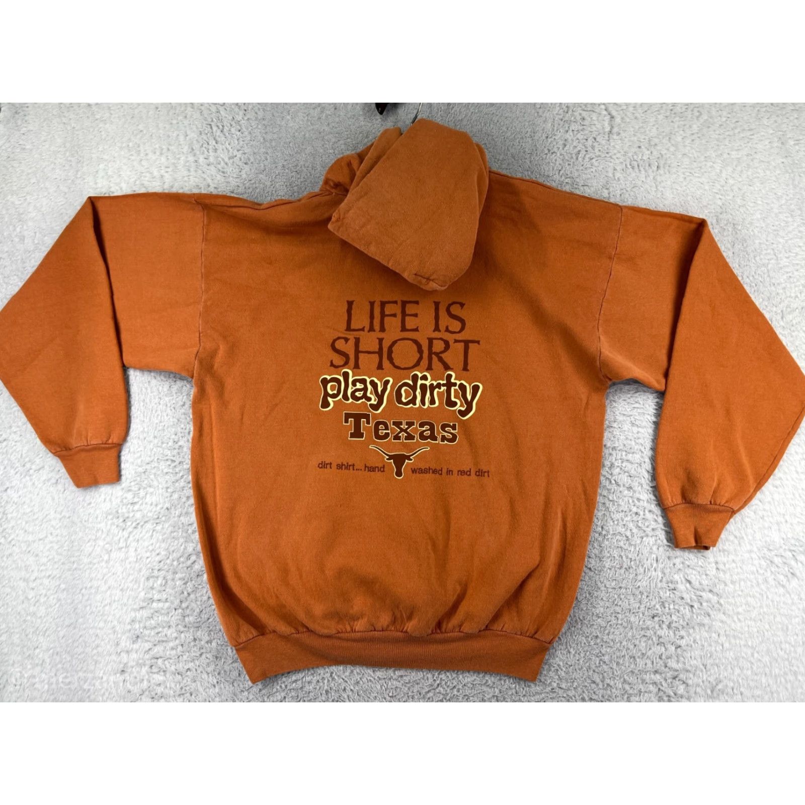 Vintage Real Dirt Adult XL Orange Hoodie Sweater Men Pockets Size US XL / EU 56 / 4 - 2 Thumbnail