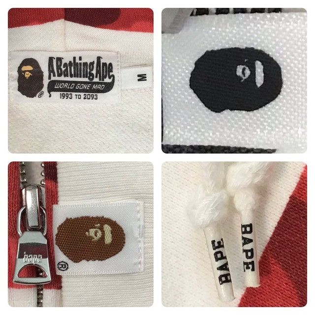 Bape BAPE Red camo striped full zip hoodie a bathing ape Size US M / EU 48-50 / 2 - 6 Thumbnail