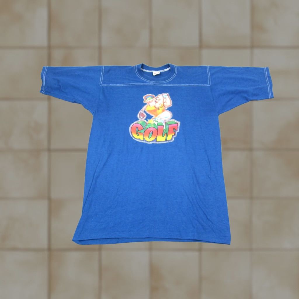 Mason's VINTAGE Mason Golf Shirt Mens 46-48 Blue Cartoon Golfer Graphic Humor Funny USA 70s 90s 80s Classic Boys Mens Shirts Size US XXL / EU 58 / 5 - 1 Thumbnail