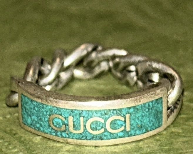 Gucci Gucci Tag Chain Enamel Arg 925 Ring Gucci Size 20/ US size 9 Size ONE SIZE - 1 Thumbnail