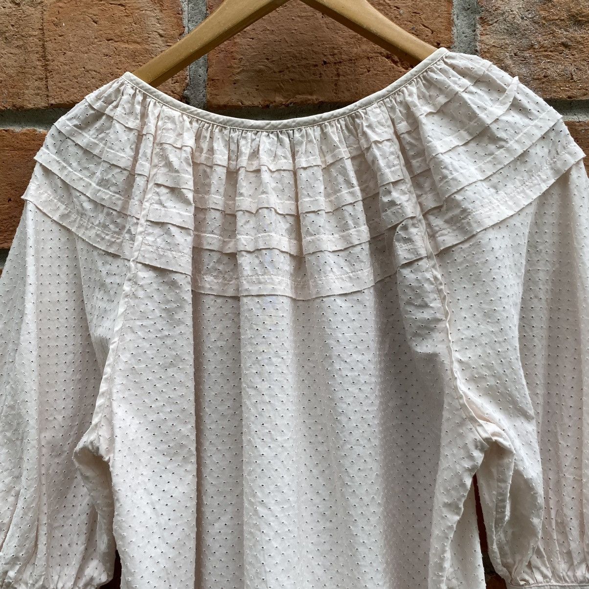 Loewe Loewe Light Pink Ruffle Front Blouse with 3/4 Sleeves Size XS / US 0-2 / IT 36-38 - 11 Thumbnail