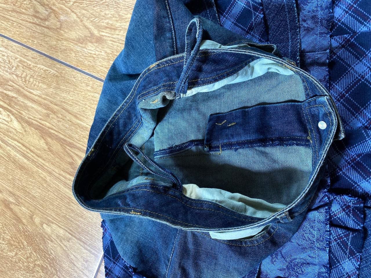 Vintage Y2K Bondage Zip Denim Maxi Mini Skirt Size 30" / US 8 / IT 44 - 3 Thumbnail