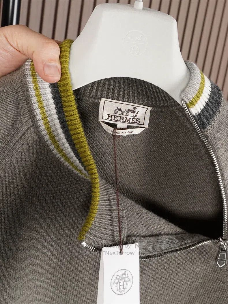 Hermes Hermes Men's 2025 Autumn and Winter Round Neck Zipper Cash Size US M / EU 48-50 / 2 - 4 Thumbnail