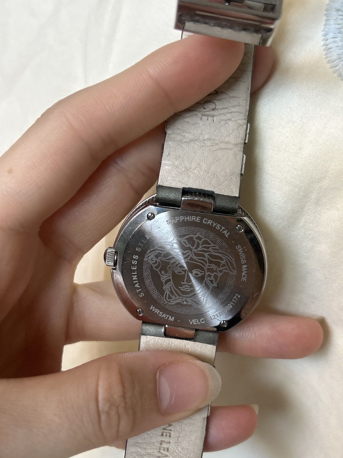 Versace Versace Genuine Leather Silver Watch Size ONE SIZE - 3 Thumbnail