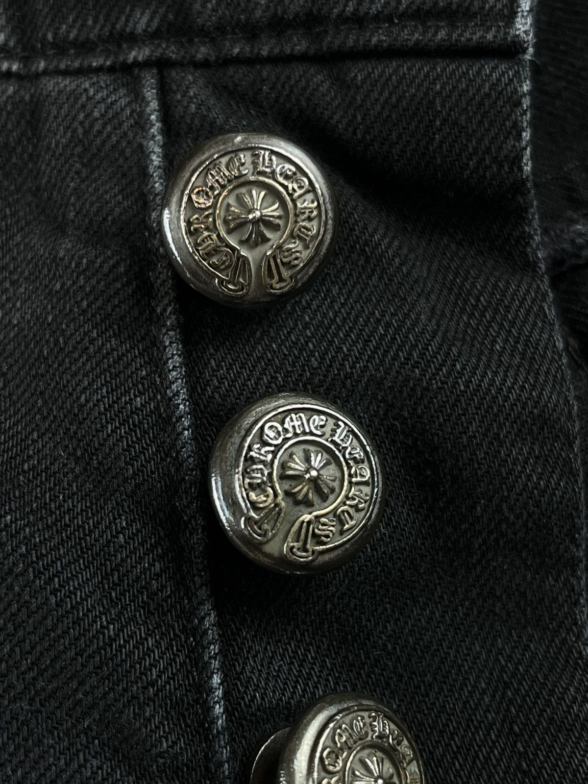 Chrome Hearts Chrome Hearts Thrashed Fleur Knee Bootcut Faded Denim Jeans Size US 30 / EU 46 - 19 Thumbnail