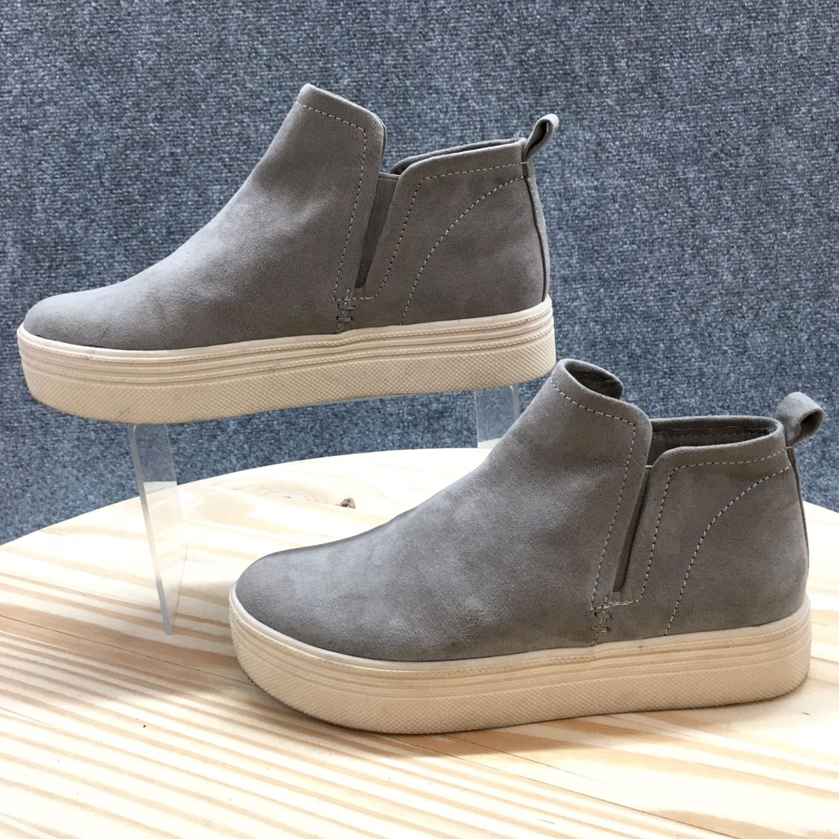 Dolce Vita Dolce Vita Ankle Boots Women 6 Gray Tate Round Toe High Top Slip On Casual Suede Shoes Size M / US 6-8 / IT 42-44 - 3 Thumbnail