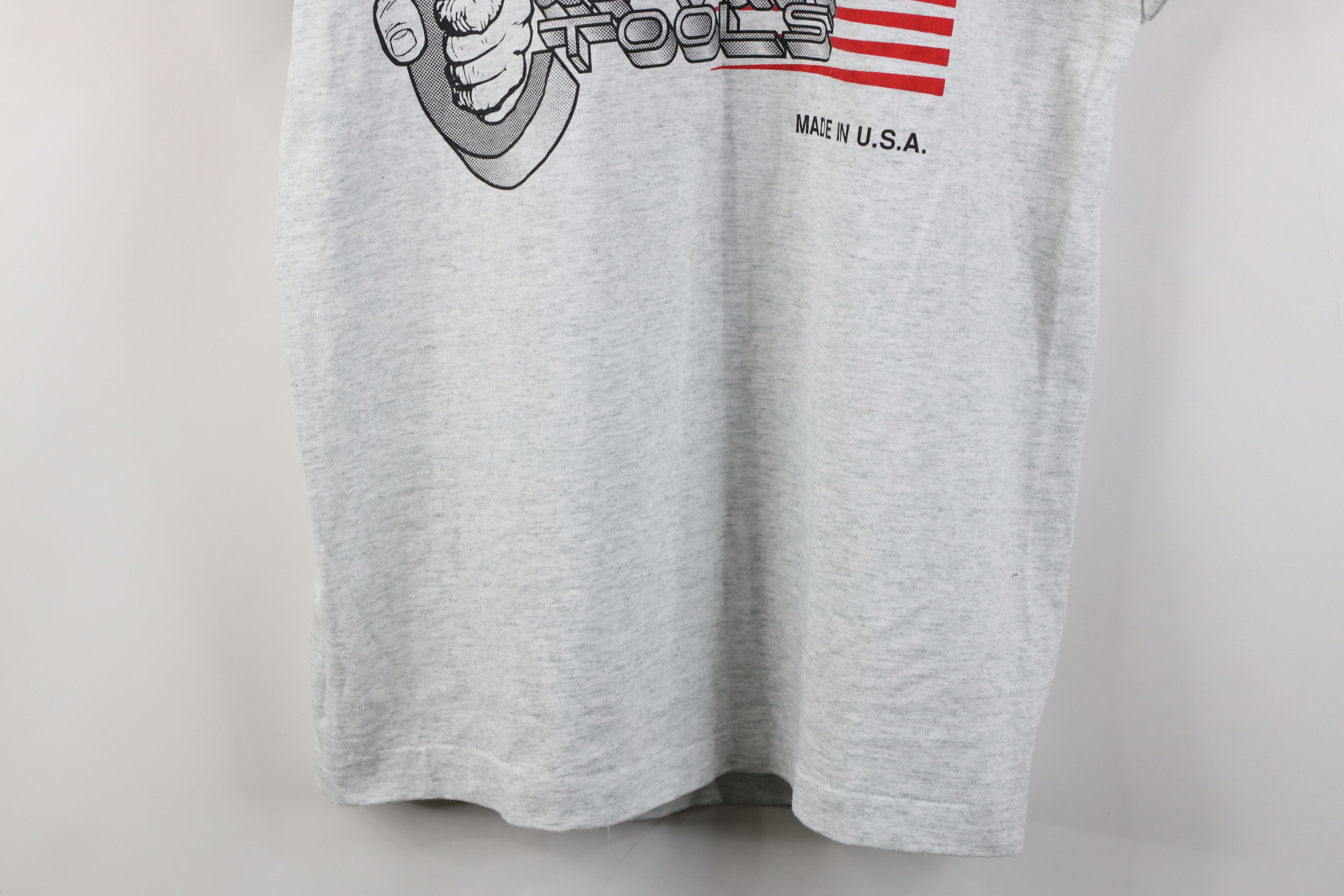 Vintage Vintage 90s Tools Wrap Your Hands T-Shirt Heather Gray USA Size US L / EU 52-54 / 3 - 3 Thumbnail