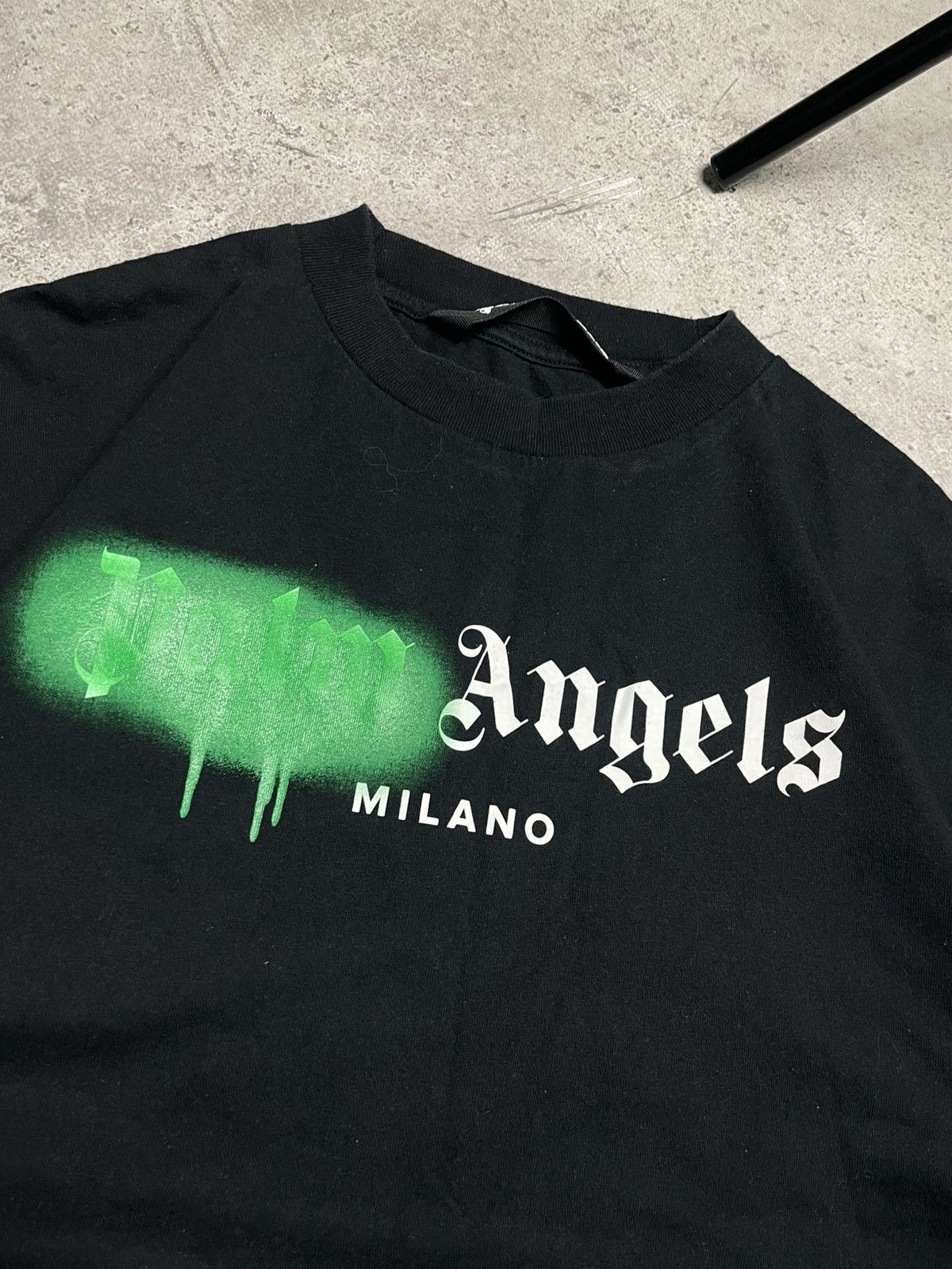 Palm Angels Palm Angels Paris Sprayed Logo T-shirt Size US M / EU 48-50 / 2 - 3 Thumbnail