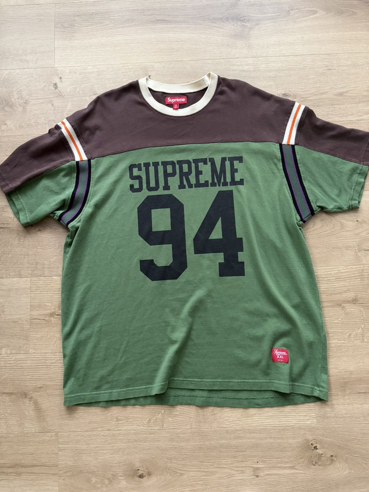 Supreme Supreme Split S/S Football Top Green Size XXL/2XL | Grailed