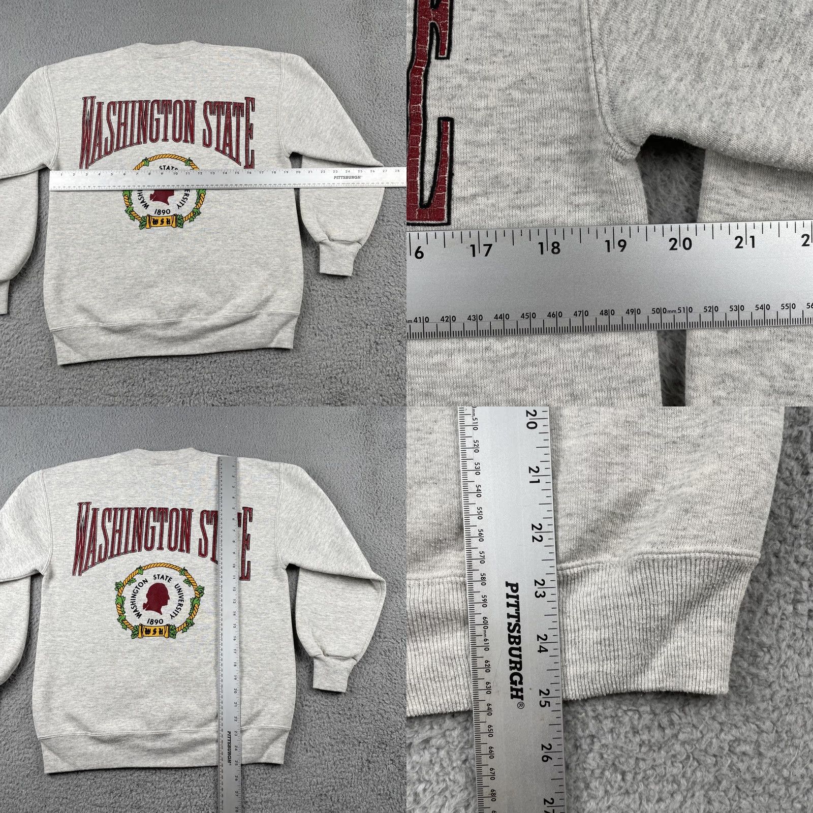 Jerzees VINTAGE Jerzees Sweatshirt White Medium M Adult Mens 90s University Washington State University USA Size US M / EU 48-50 / 2 - 9 Thumbnail