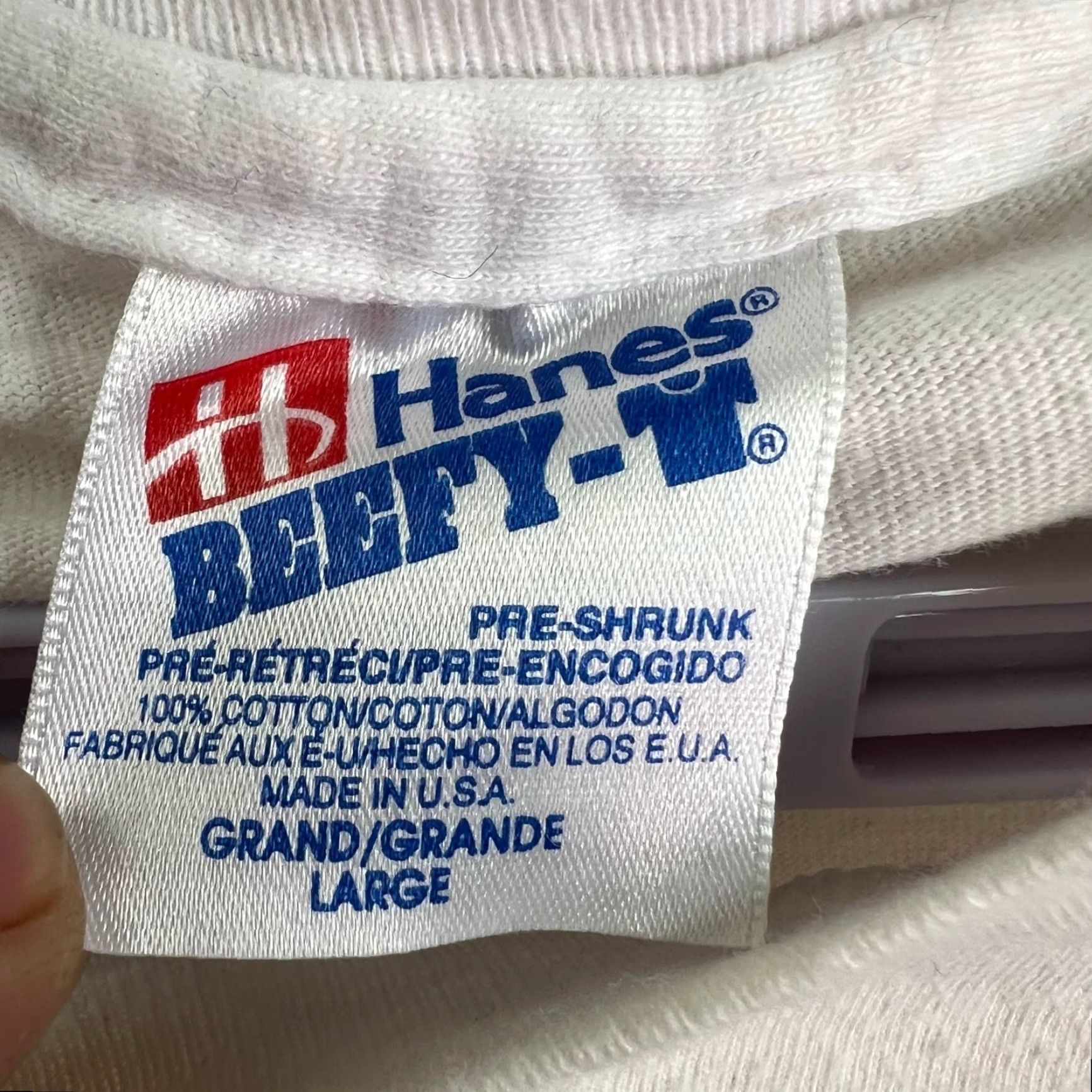 Hanes VINTAGE Hanes TGIF Dallas 1993 March of Dimes Cycling Race T-Shirt Adult Large White Graphic Print 90s Classic Mens Size US L / EU 52-54 / 3 - 5 Thumbnail