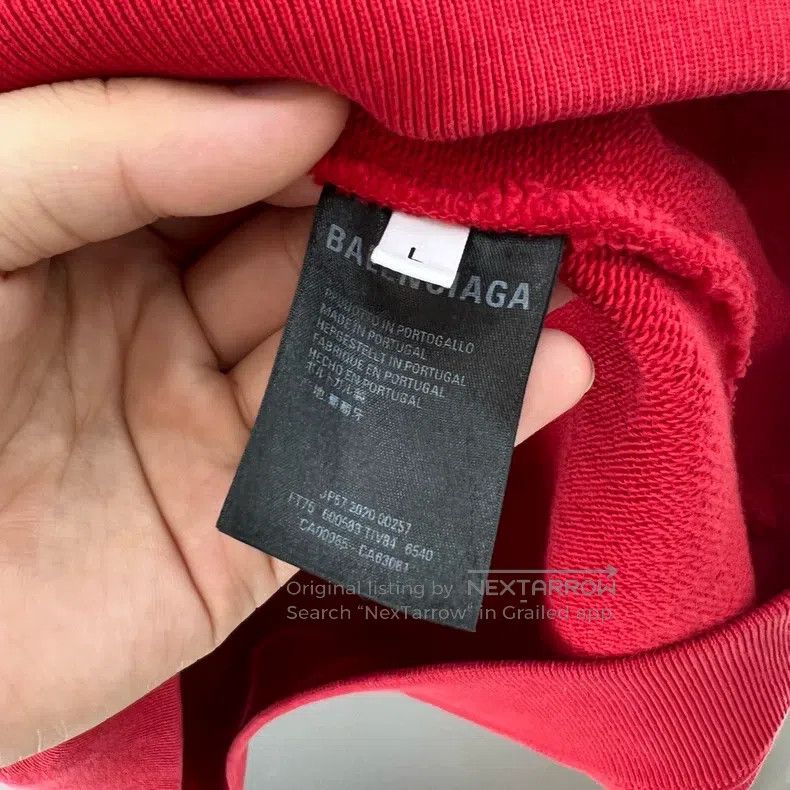 Balenciaga Balenciaga Back Logo Red Hoodie Size US L / EU 52-54 / 3 - 4 Thumbnail