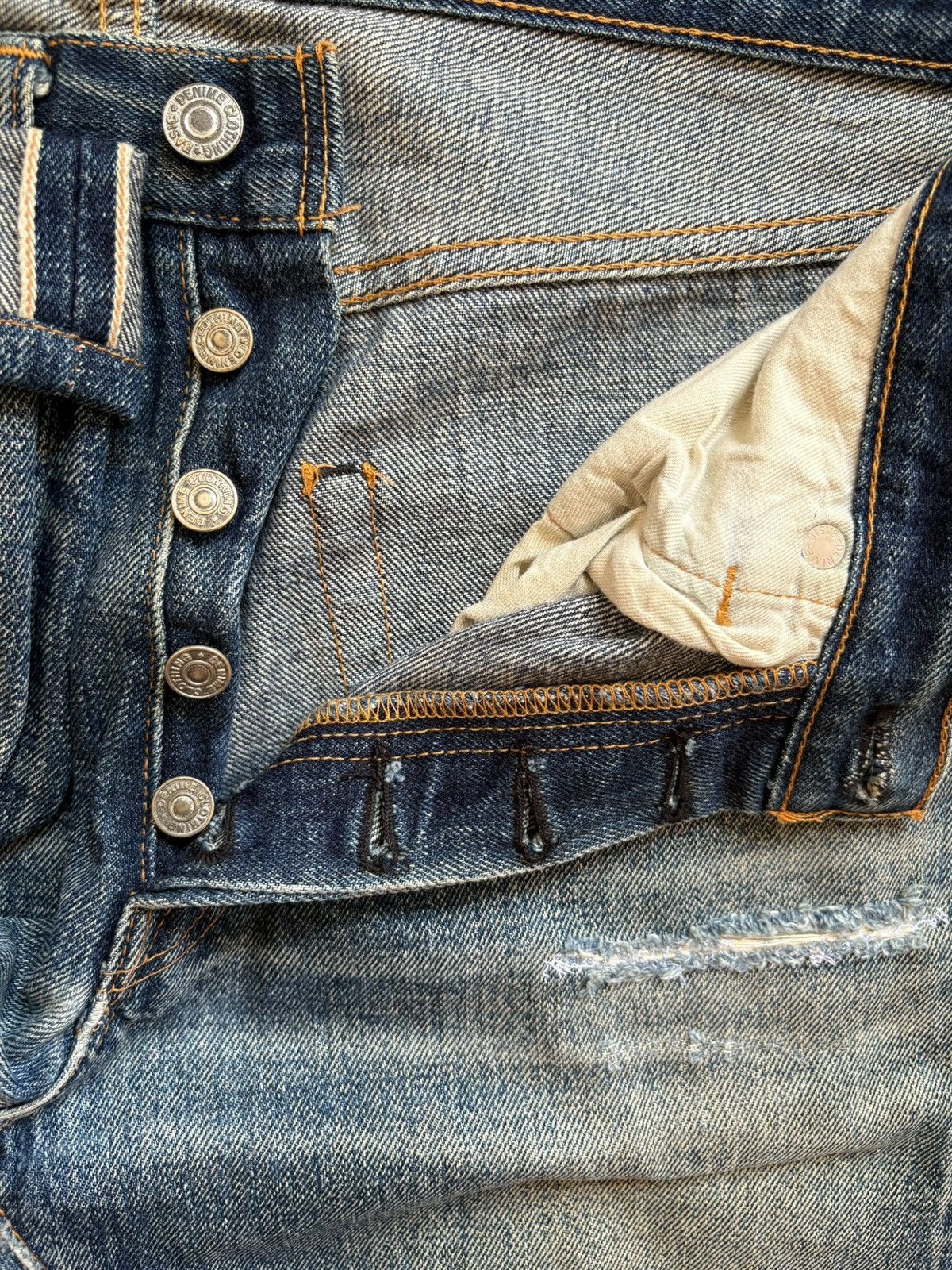 Denime × Japanese Brand Vintage Denime Selvedge Rusty Mud Wash Loose Baggy Shorts Size US 31 - 4 Thumbnail