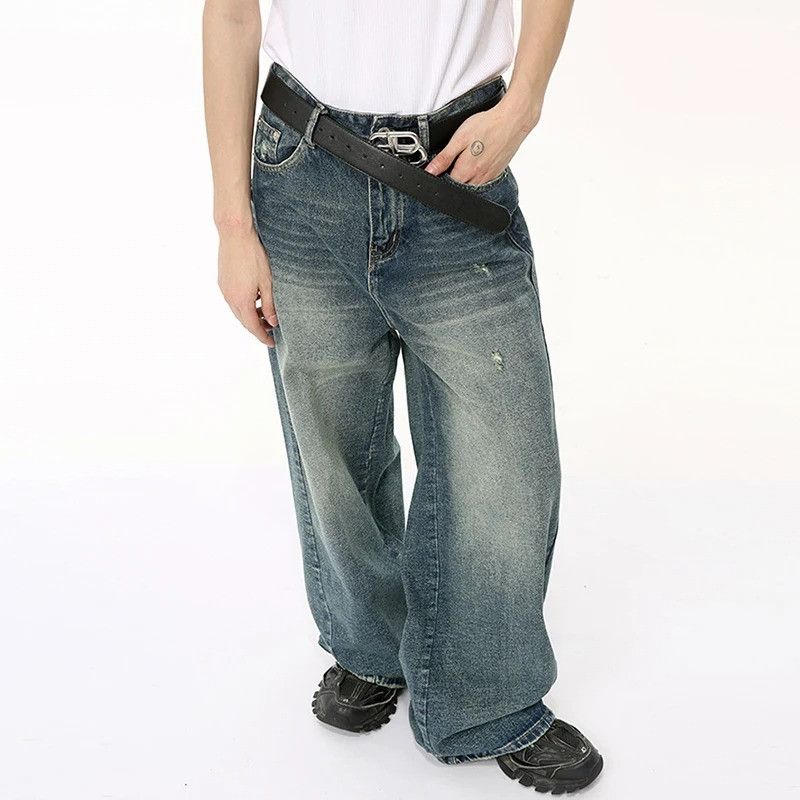 Jean × Vintage Worn-out Big Pockets Denim Size US 32 / EU 48 - 2 Thumbnail