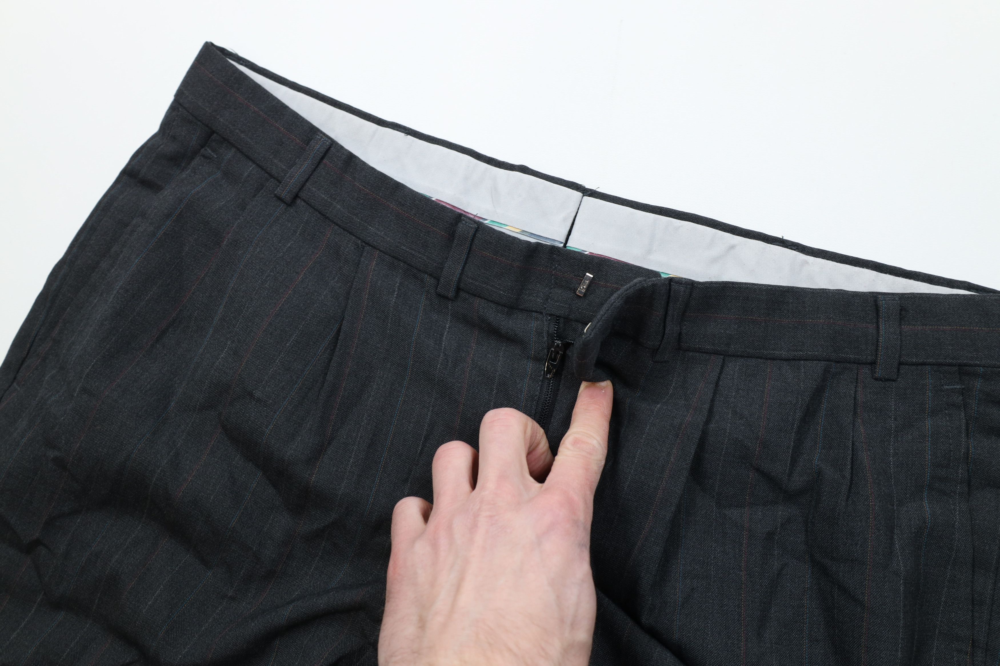 Vintage Vintage 70s Streetwear Pinstriped Wide Leg Chino Pants USA Size US 36 / EU 52 - 7 Thumbnail