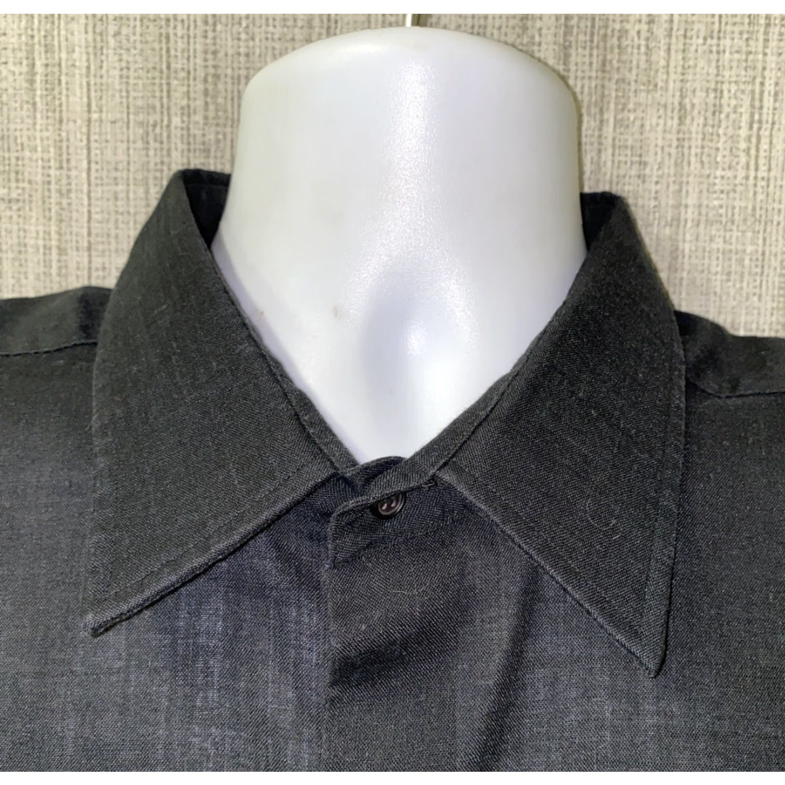 Countess Mara Countess Wara Mens Black Long Sleeve Button Front Shirt XL Polyester/Cotton Size US XL / EU 56 / 4 - 3 Thumbnail