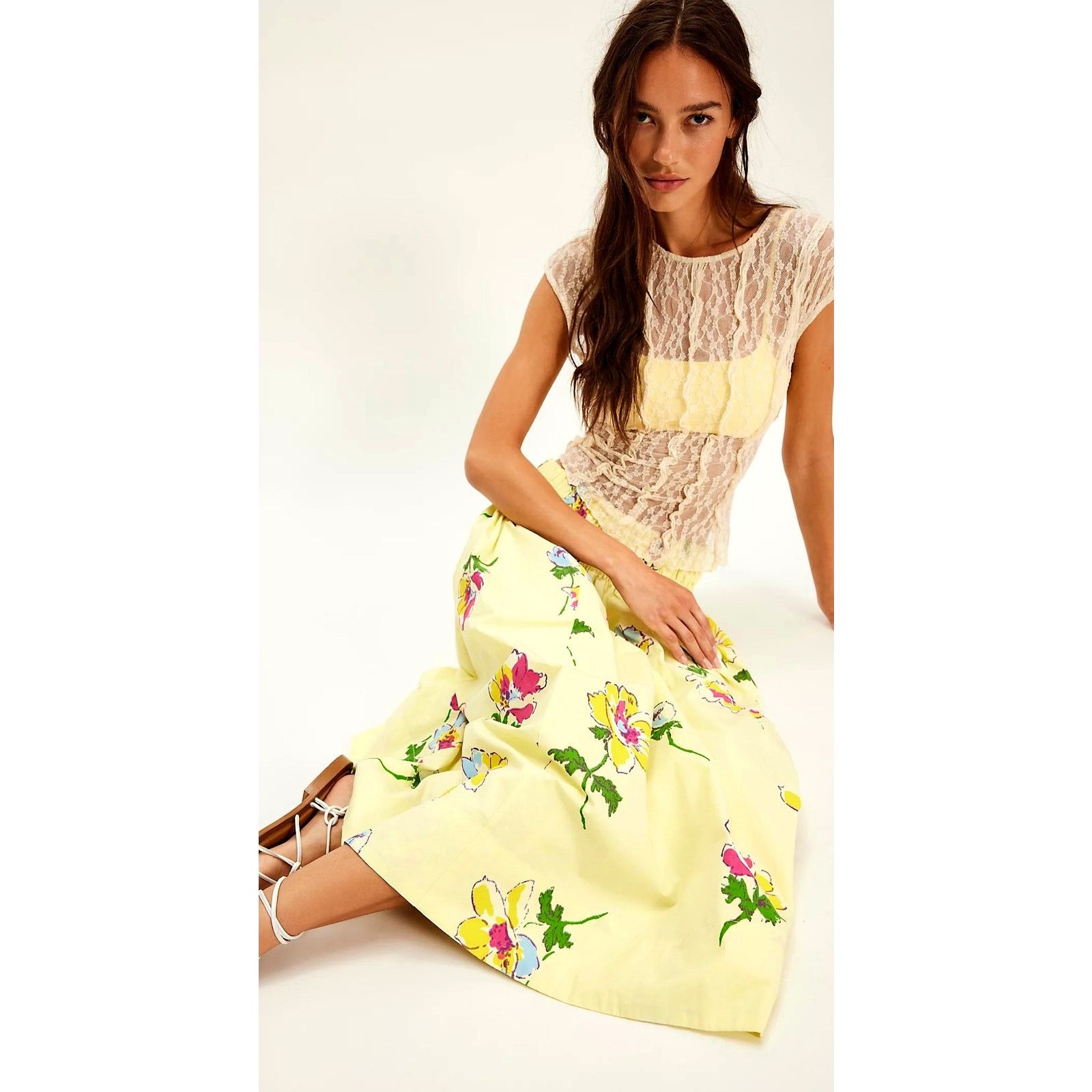 Free People Free People Luka Set Maxi Skirt Cropped Top Early Bloomer XL Size XL / US 12-14 / IT 48-50 - 5 Thumbnail