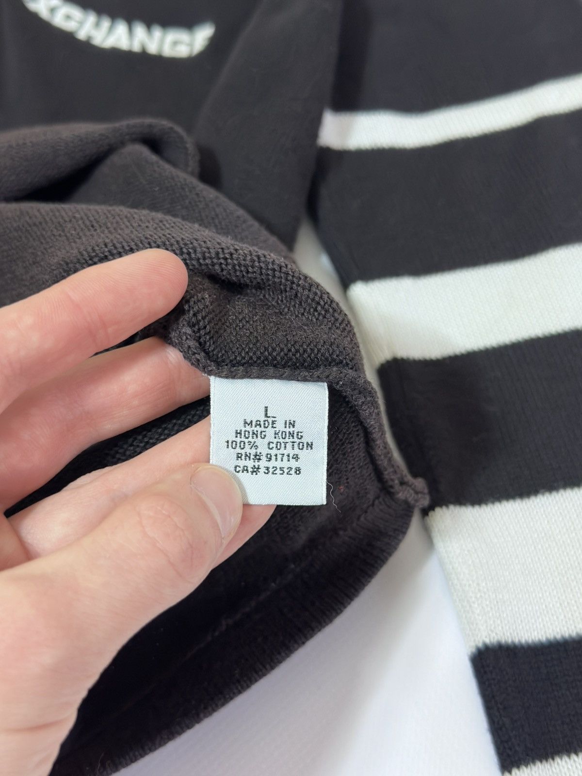 Armani Exchange Armani Exchange (A|X) Vintage 1/4 Zip Striped Knit Sweater Size L / US 10 / IT 46 - 6 Thumbnail