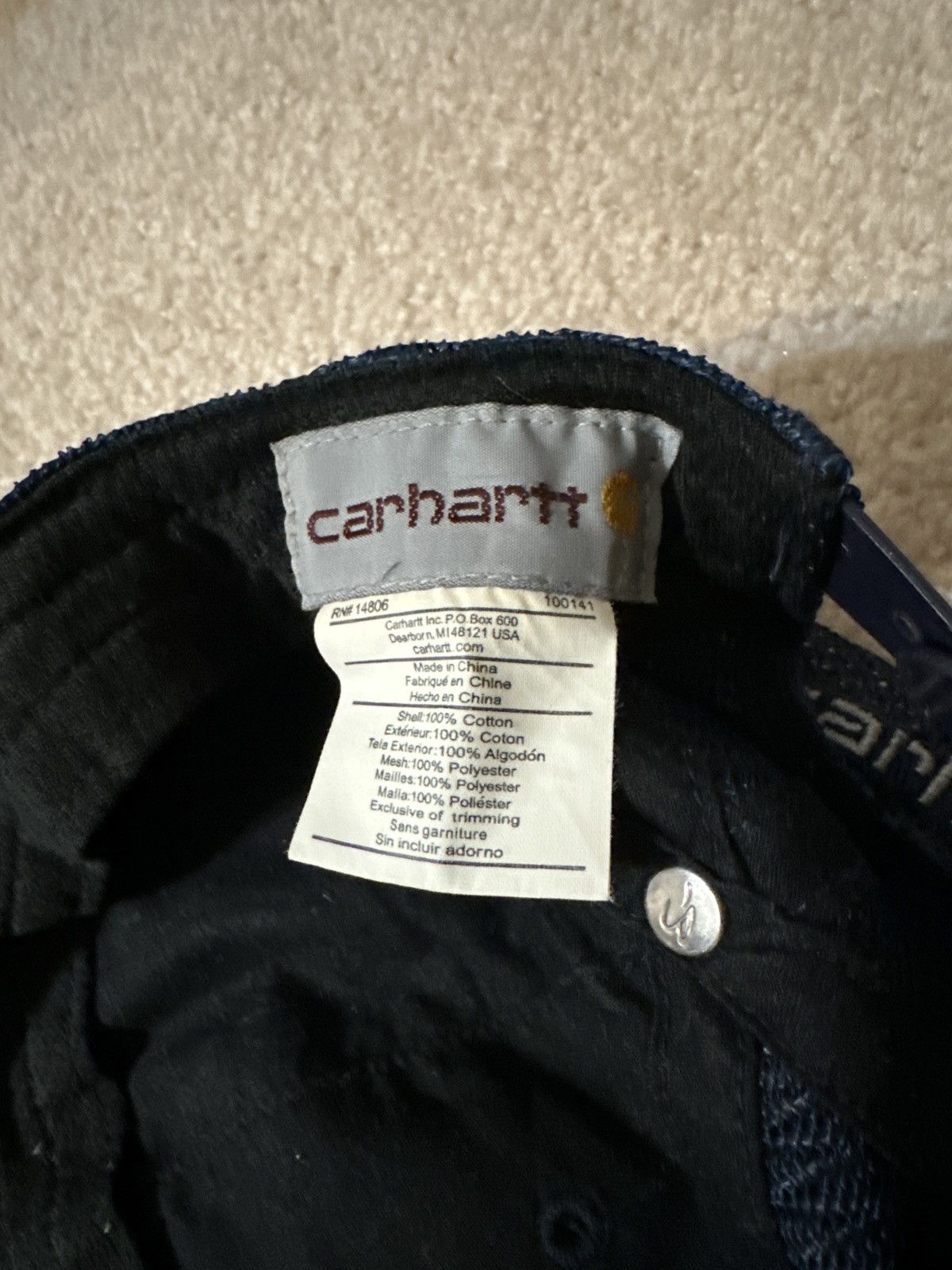 Carhartt × Carhartt Wip × Vintage Navy Blue Carhartt Mesh Snapback Size ONE SIZE - 3 Thumbnail