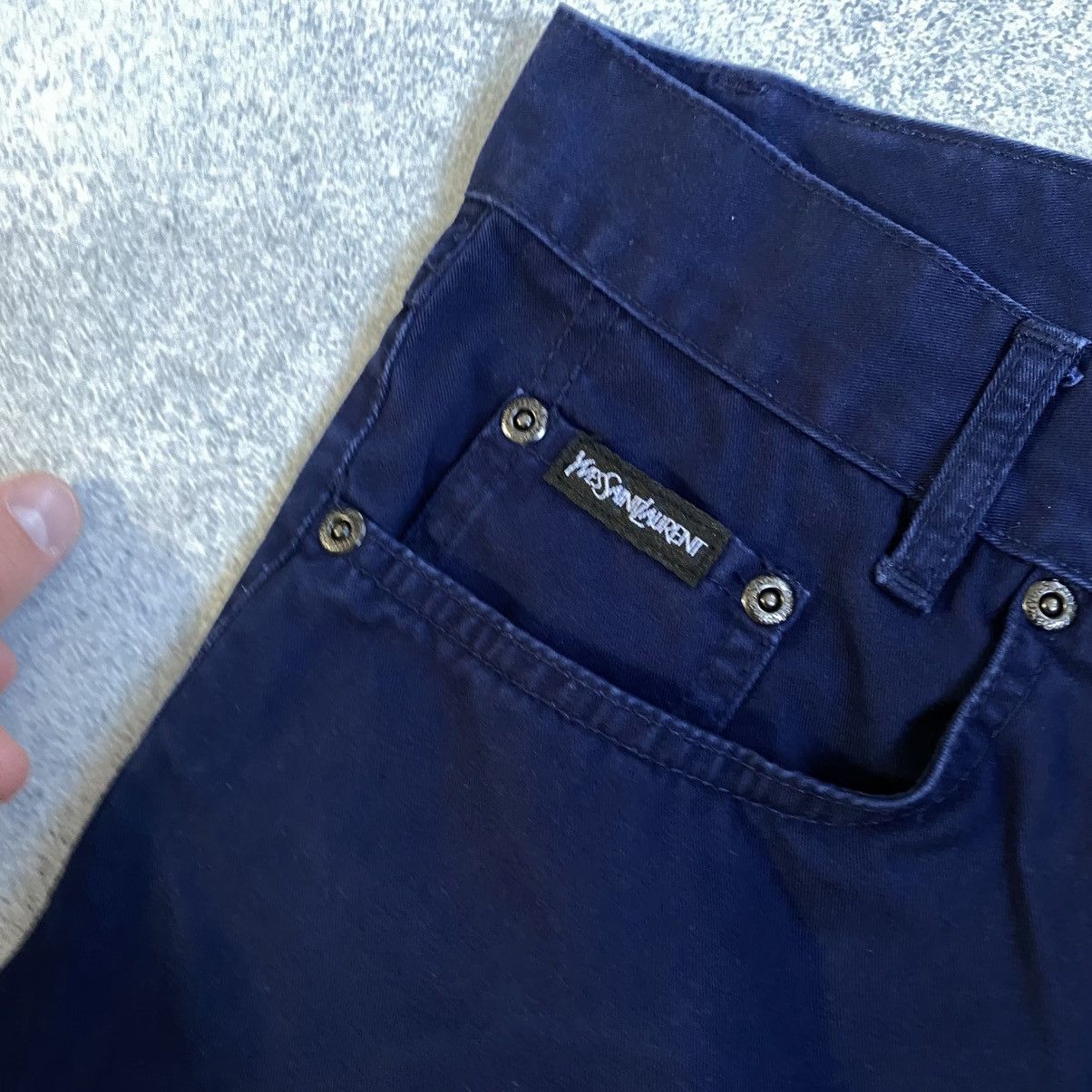 Yves Saint Laurent Vintage Yves Saint Laurent Pants YSL Embroidered Logo Jeans Size US 32 / EU 48 - 9 Thumbnail