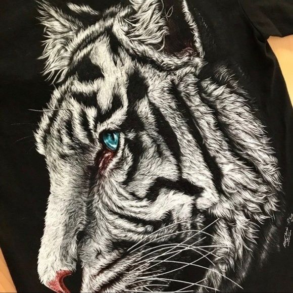 Other White Tiger T-Shirt Glow in the Dark 3-D Piercing Black Tee Size US S / EU 44-46 / 1 - 6 Thumbnail