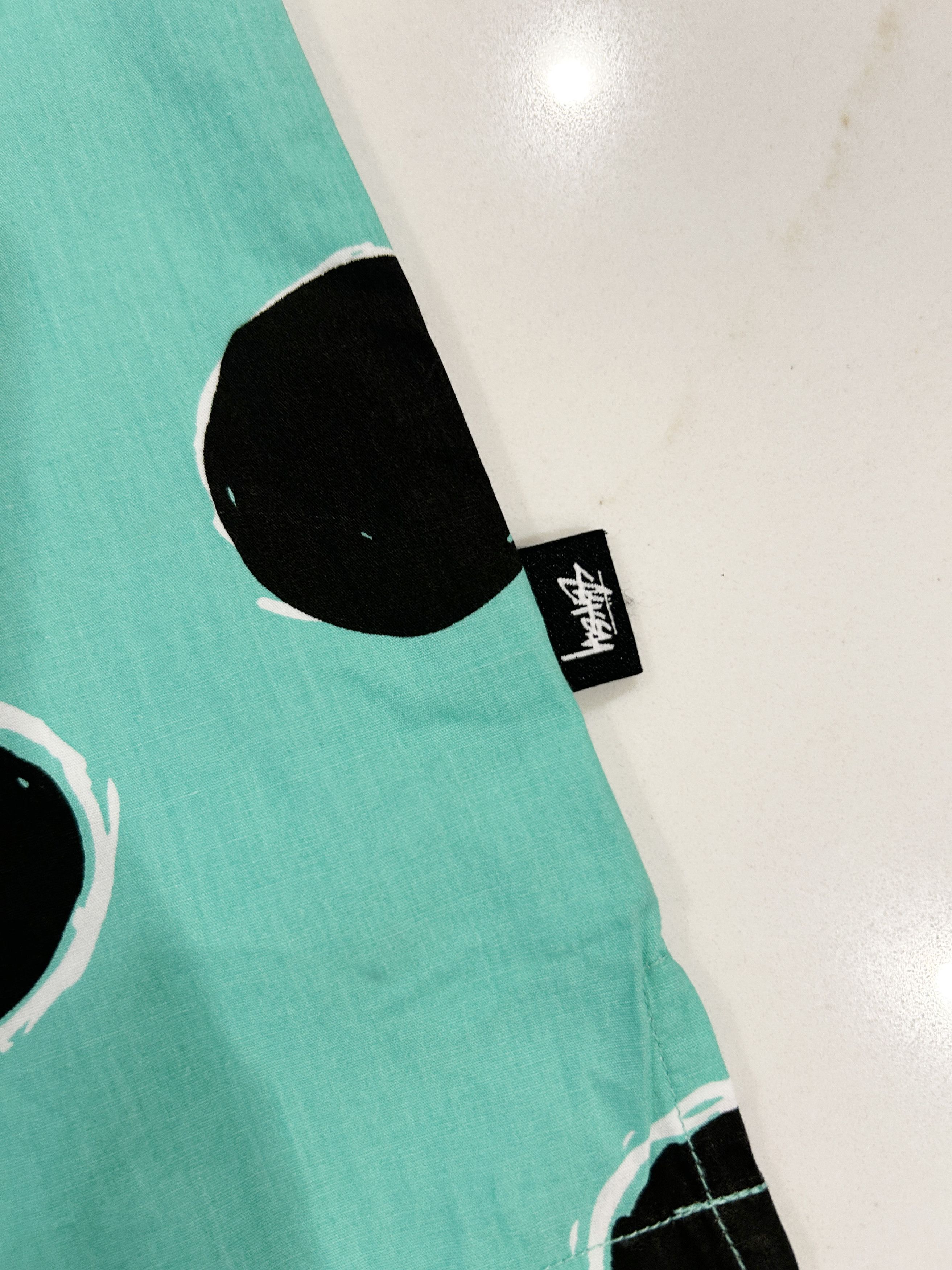 Stussy White Black Dot Shirt Size US M / EU 48-50 / 2 - 2 Thumbnail
