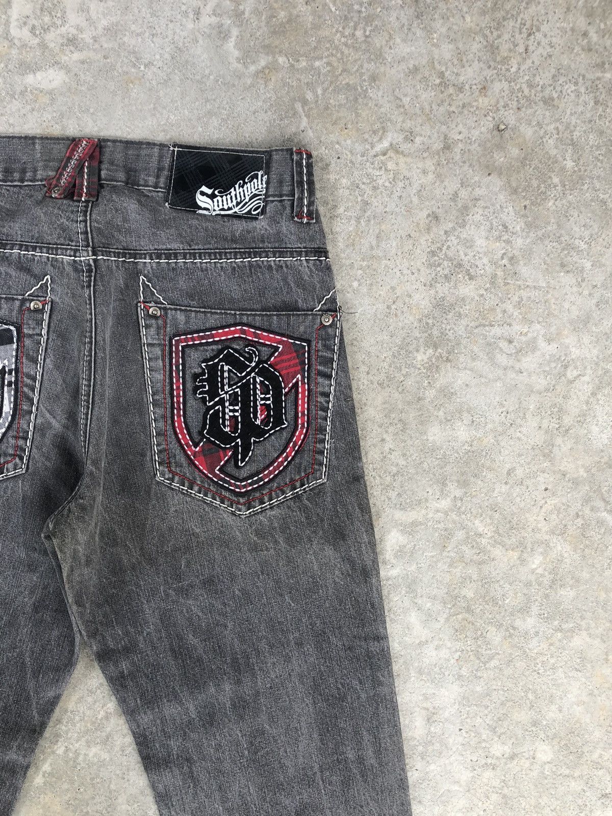Southpole Vintage Southpole Baggy Jeans Embroidered Logo Distressed Size US 29 - 10 Thumbnail